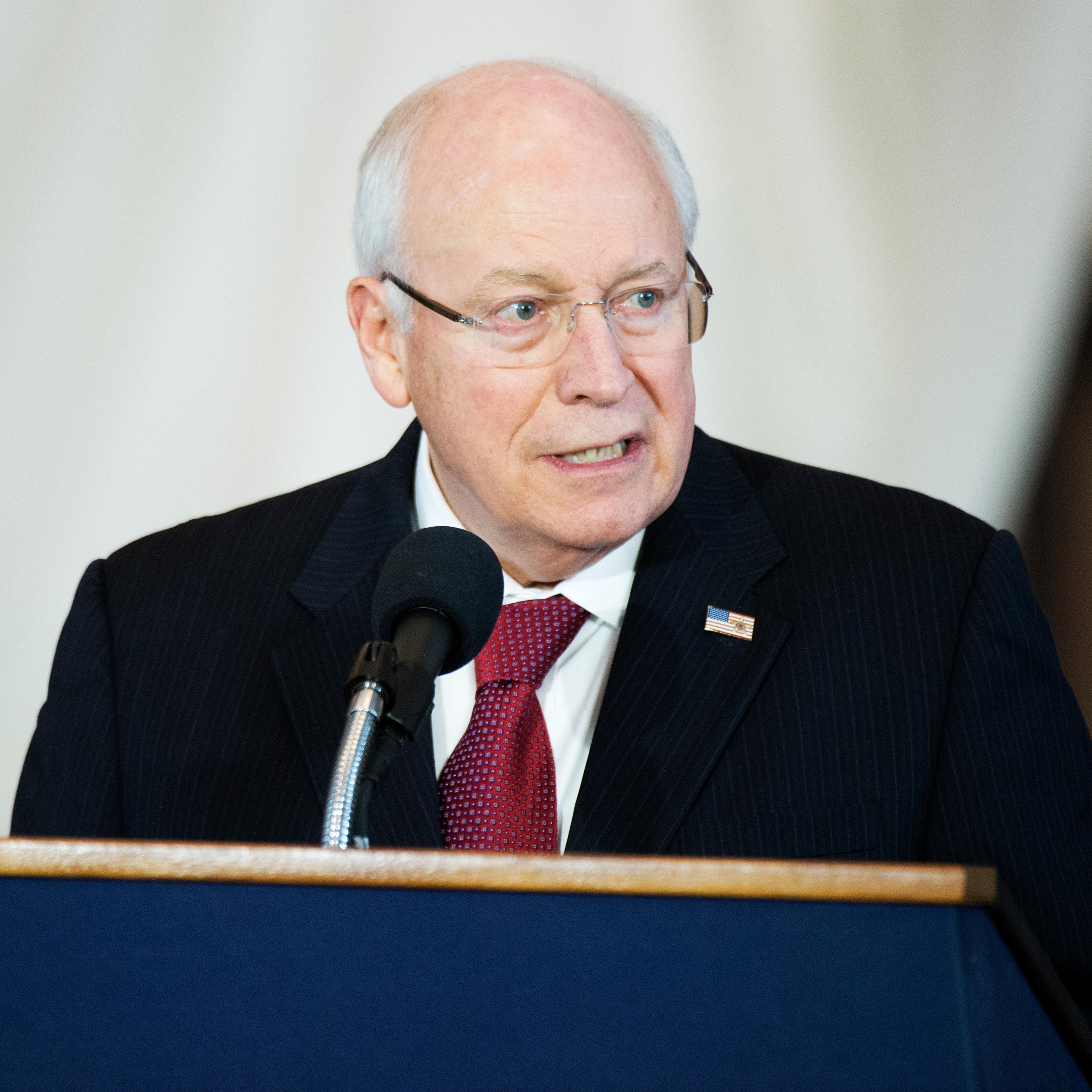 Former Vice President Dick Cheney makes remarks during a bust unveiling ceremony for him in the Capitol Visitor Center's Emancipation Hall on Dec. 3, 2015.