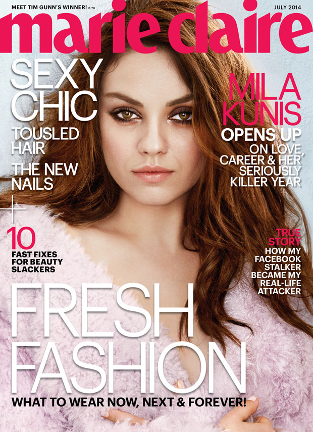 Mila Kunis on the cover of the July issue of Marie Claire