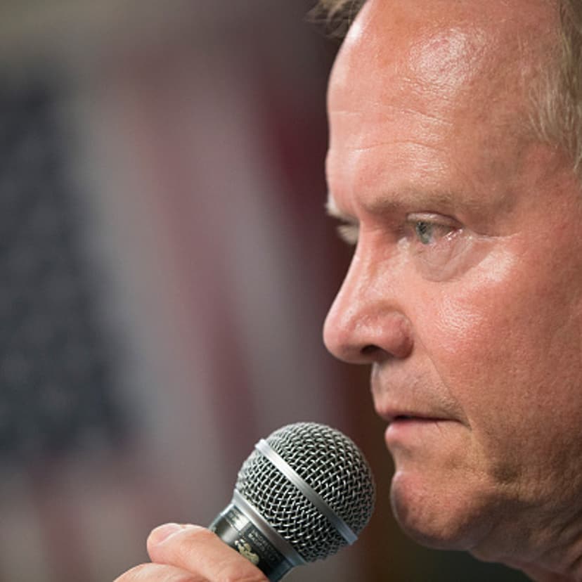 Former Virginia Senator Jim Webb speaks at the Urbandale Democrats Flag Day Celebration on June 14, 2015 in Urbandale, Iowa.