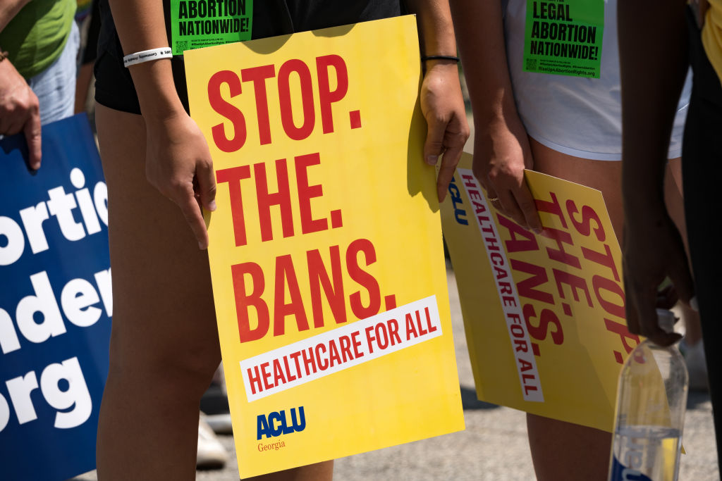 Protesters Gather In Atlanta Rallying Against Georgia's New Abortion Law
