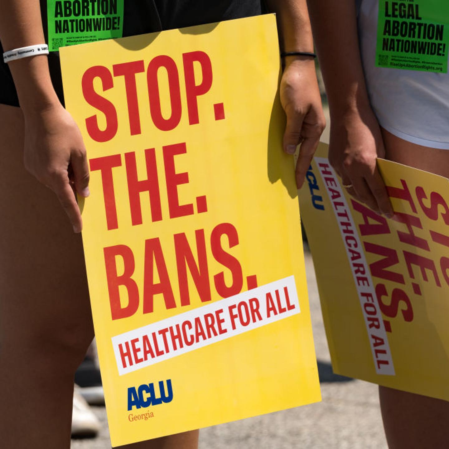 Protesters Gather In Atlanta Rallying Against Georgia's New Abortion Law