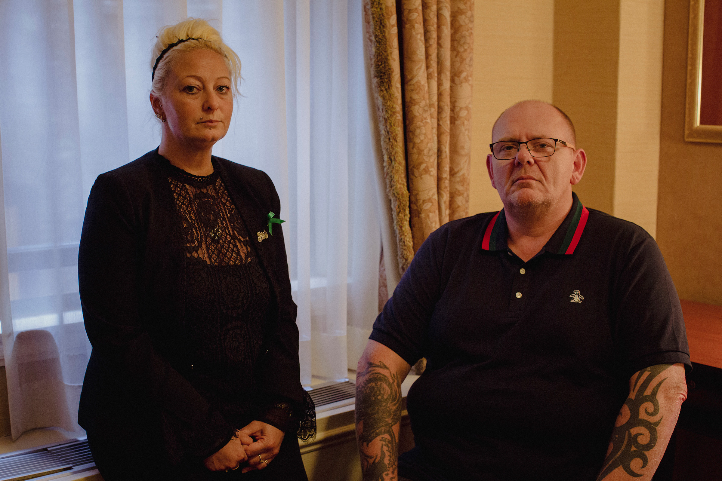 Charlotte Charles and Tim Dunn, the parents of Harry Dunn, a 19-year-old who was killed when a car crashed into his  motorbike on August 27.