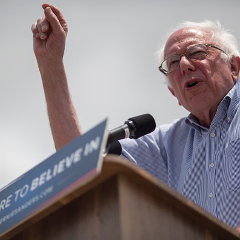 Democratic presidential candidate Sen. Bernie Sanders speaks at a campaign rally at Lincoln Park on May 23, 2016 in East Los Angeles, California.