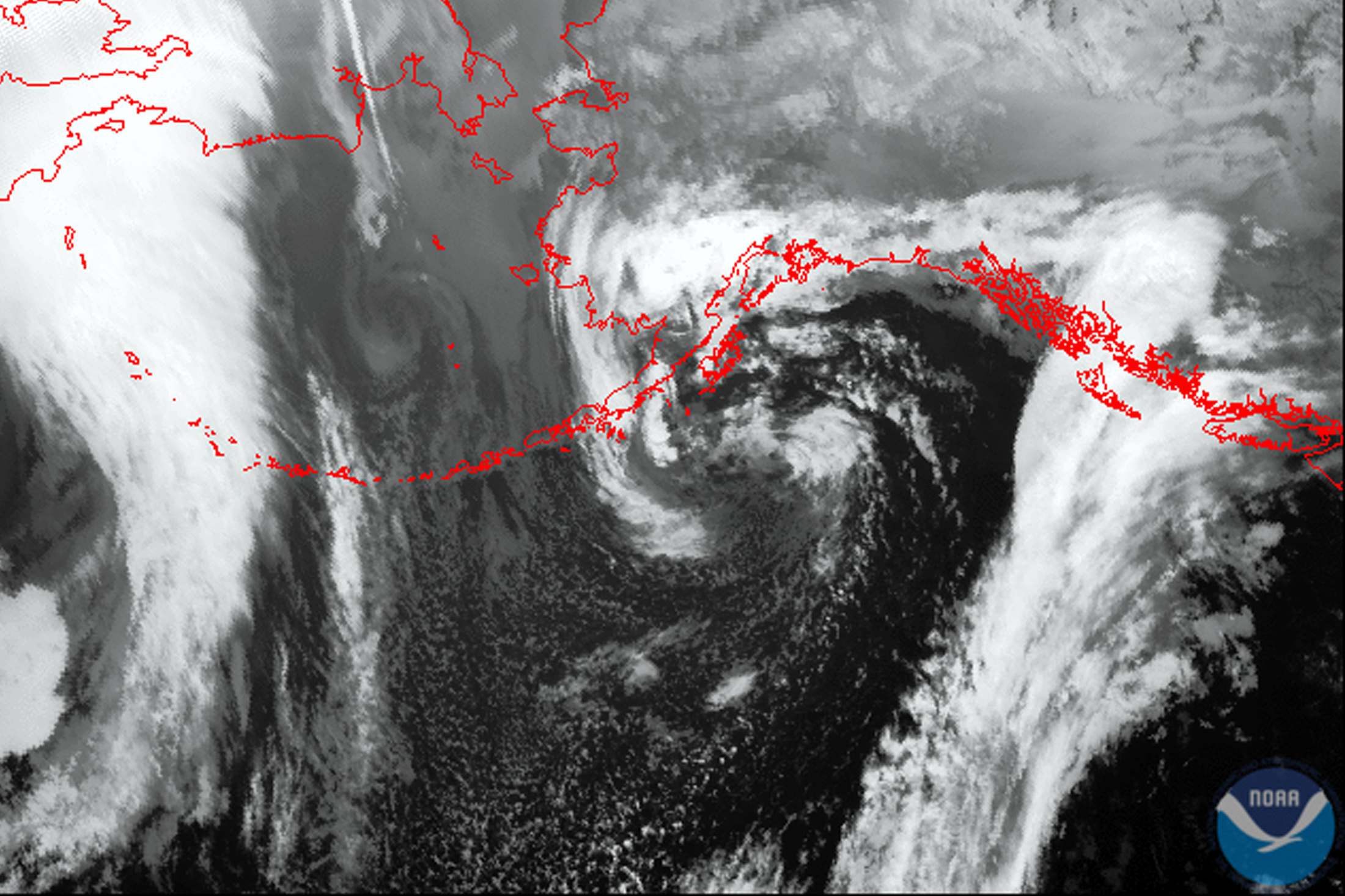 The remnants of Typhoon Nuri from the GOES satellite on Nov. 7, 2014.