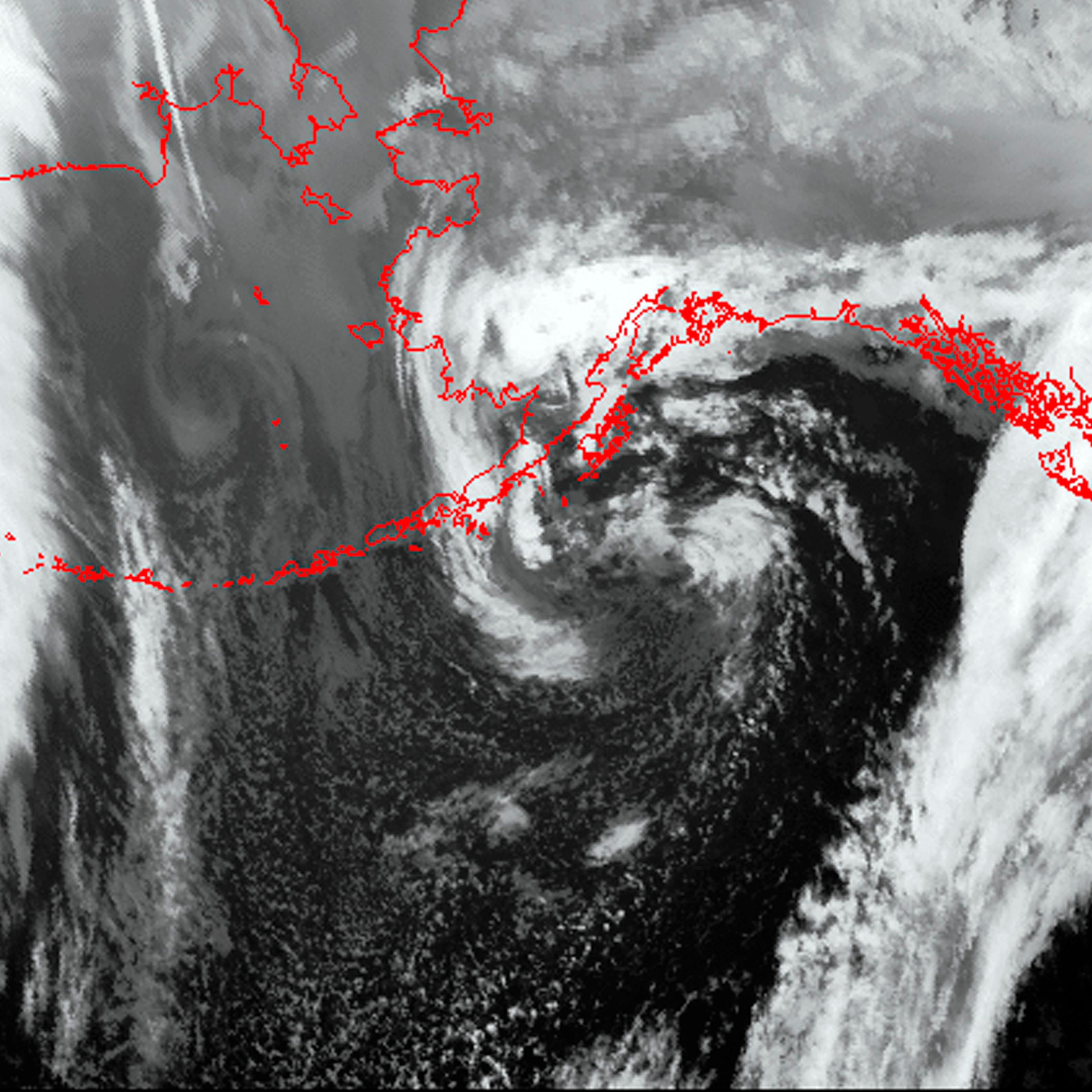 The remnants of Typhoon Nuri from the GOES satellite on Nov. 7, 2014.
