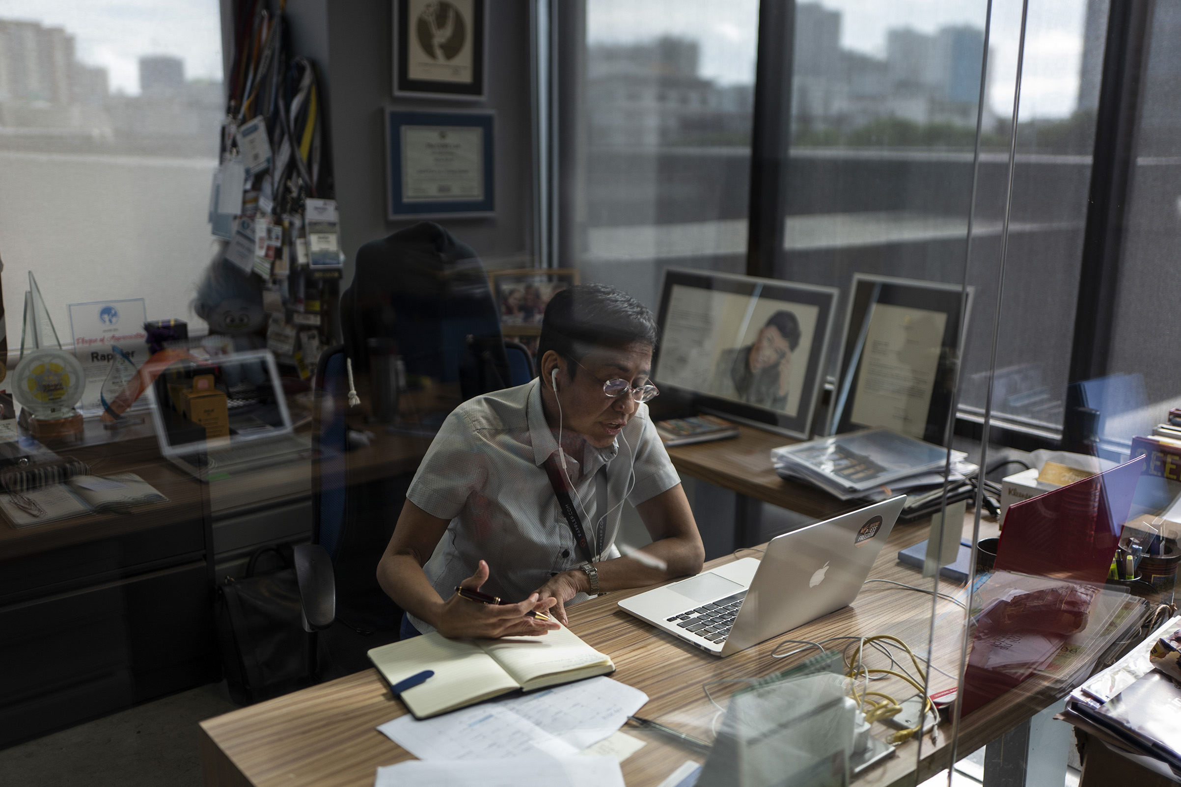 The writer in her office at Rappler in Manila