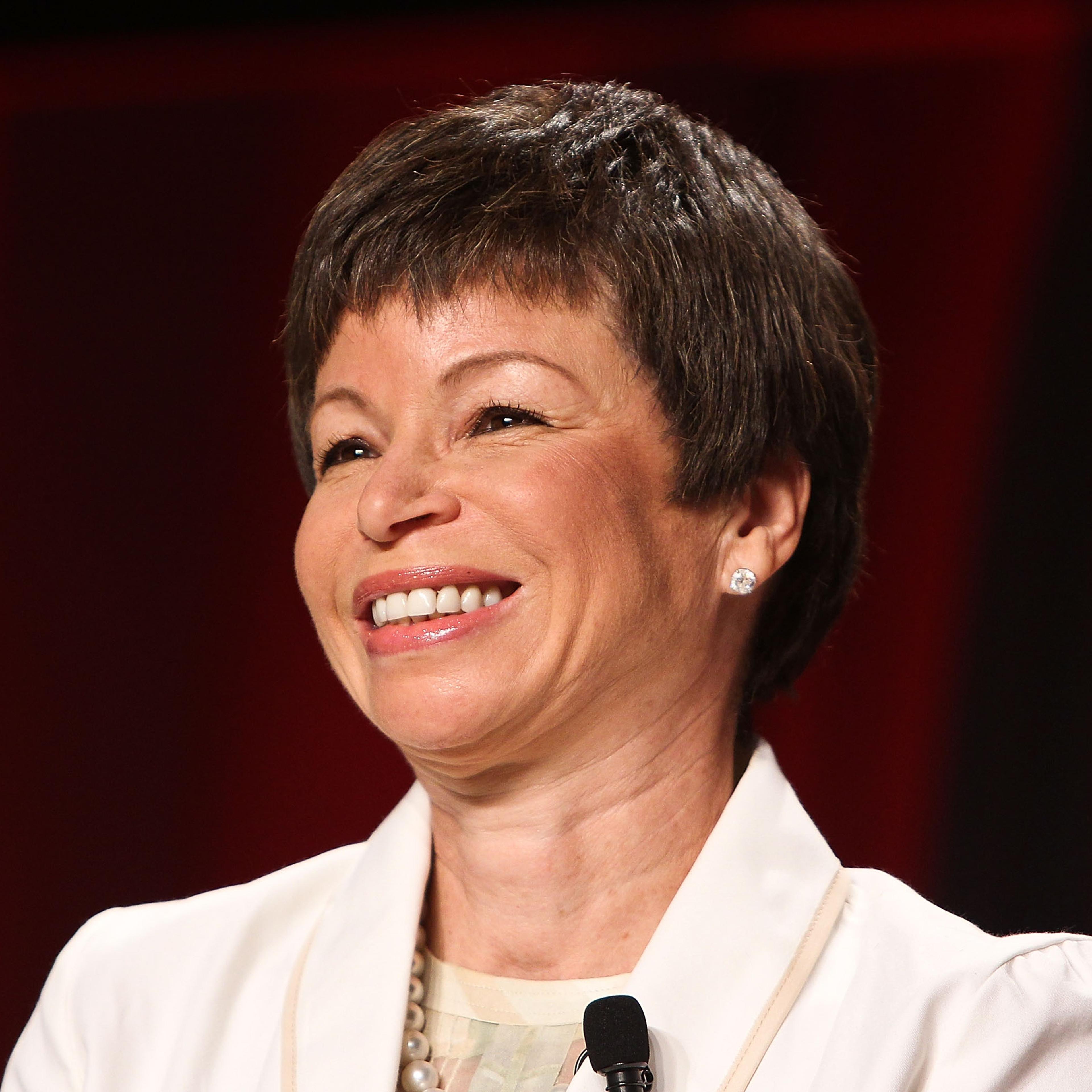 White House senior adviser Valerie Jarrett participates in a panel discussion during the 2012 Federal Partners Bullying Prevention summit at the Marriott Wardman Park Hotel on August 7, 2012 in Washington, DC.
