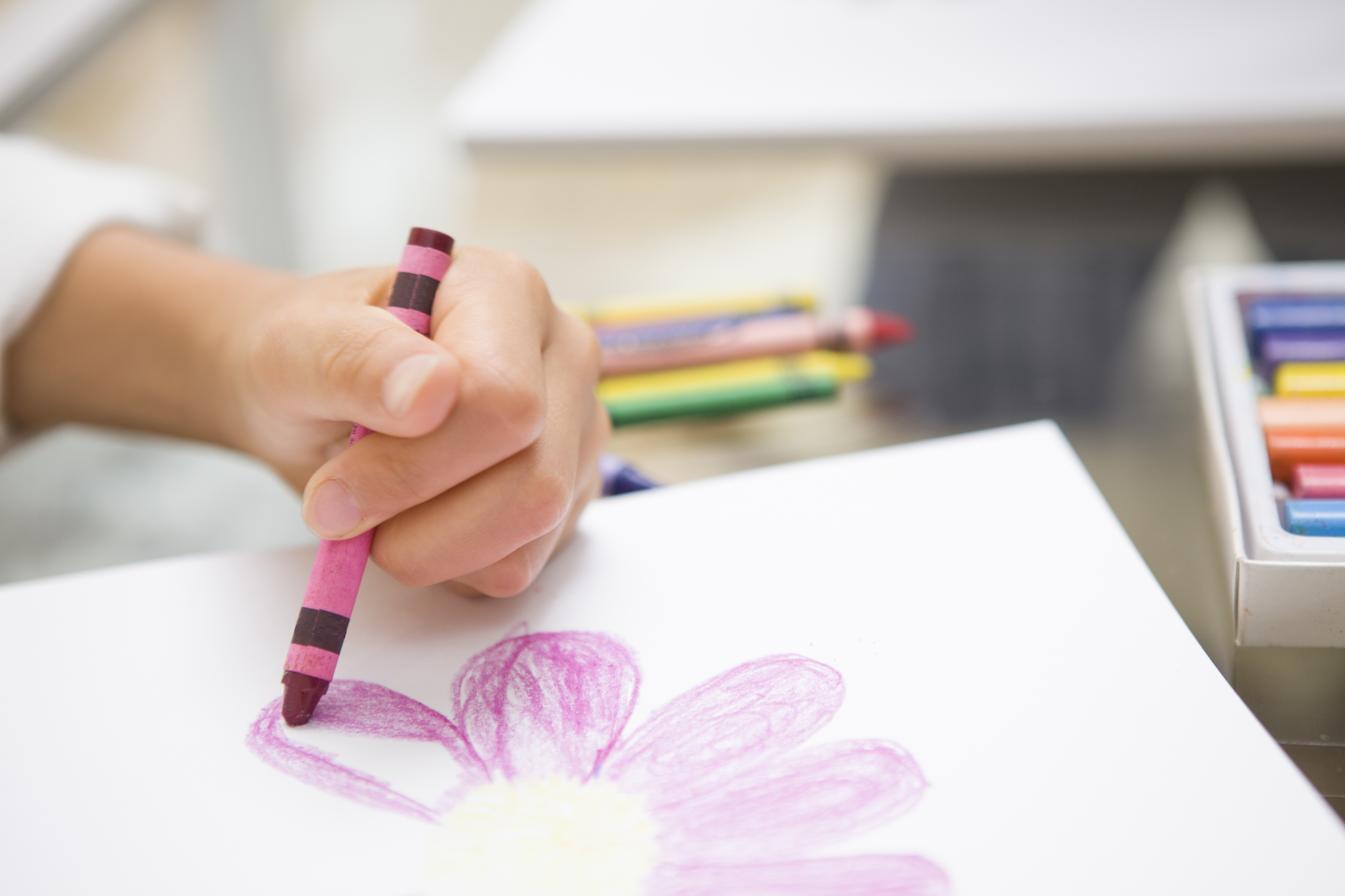 A girl drawn picture  seriously