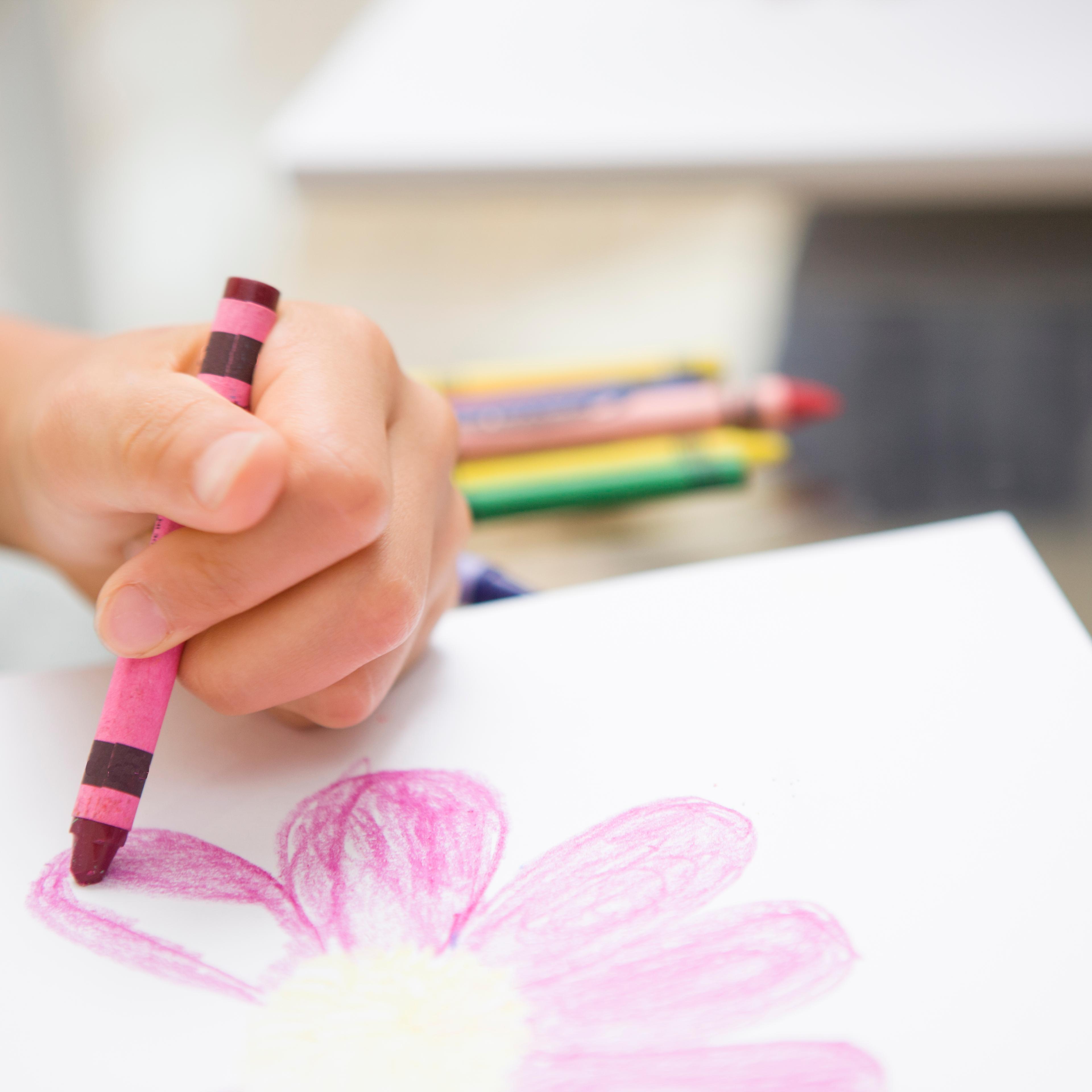 A girl drawn picture seriously