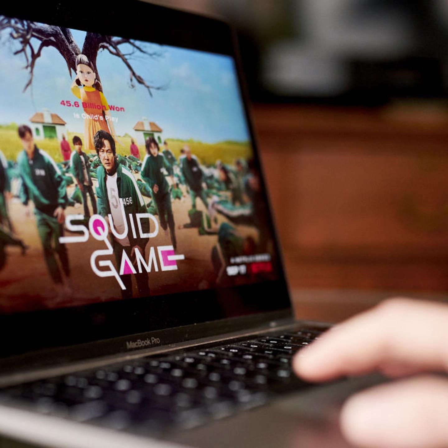 The Netflix Inc. television series 'Squid Game' on a laptop computer arranged in the Brooklyn Borough of New York, U.S., on Saturday, Oct. 16, 2021.