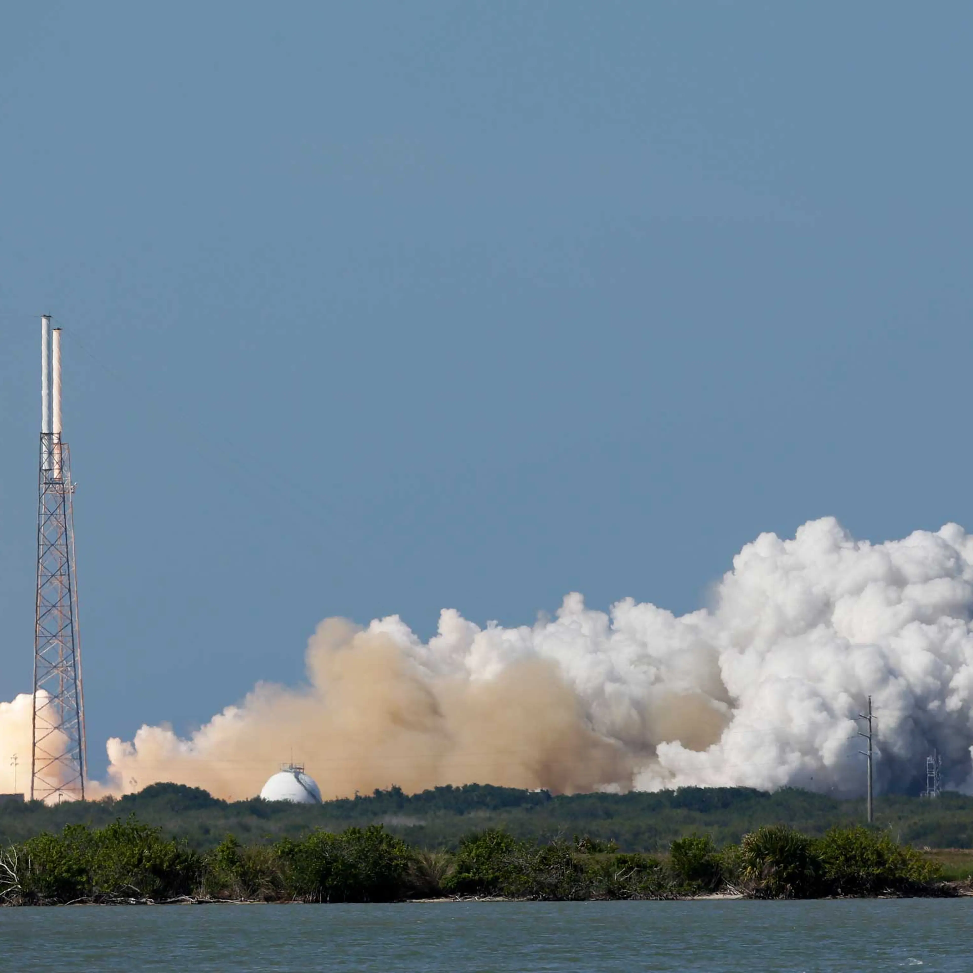 The Falcon 9 SpaceX rocket lifts off from launch at the Cape Canaveral Air Force Station in Cape Canaveral, Fla., on Apr. 14, 2015.