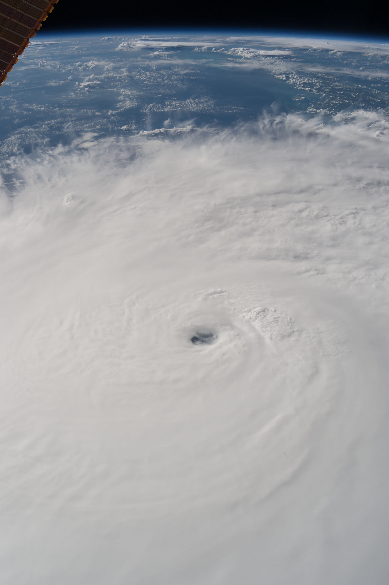 Hurricane Matthew, a huge category 4 level storm, as seen from the International Space Station, Oct. 3, 2016.