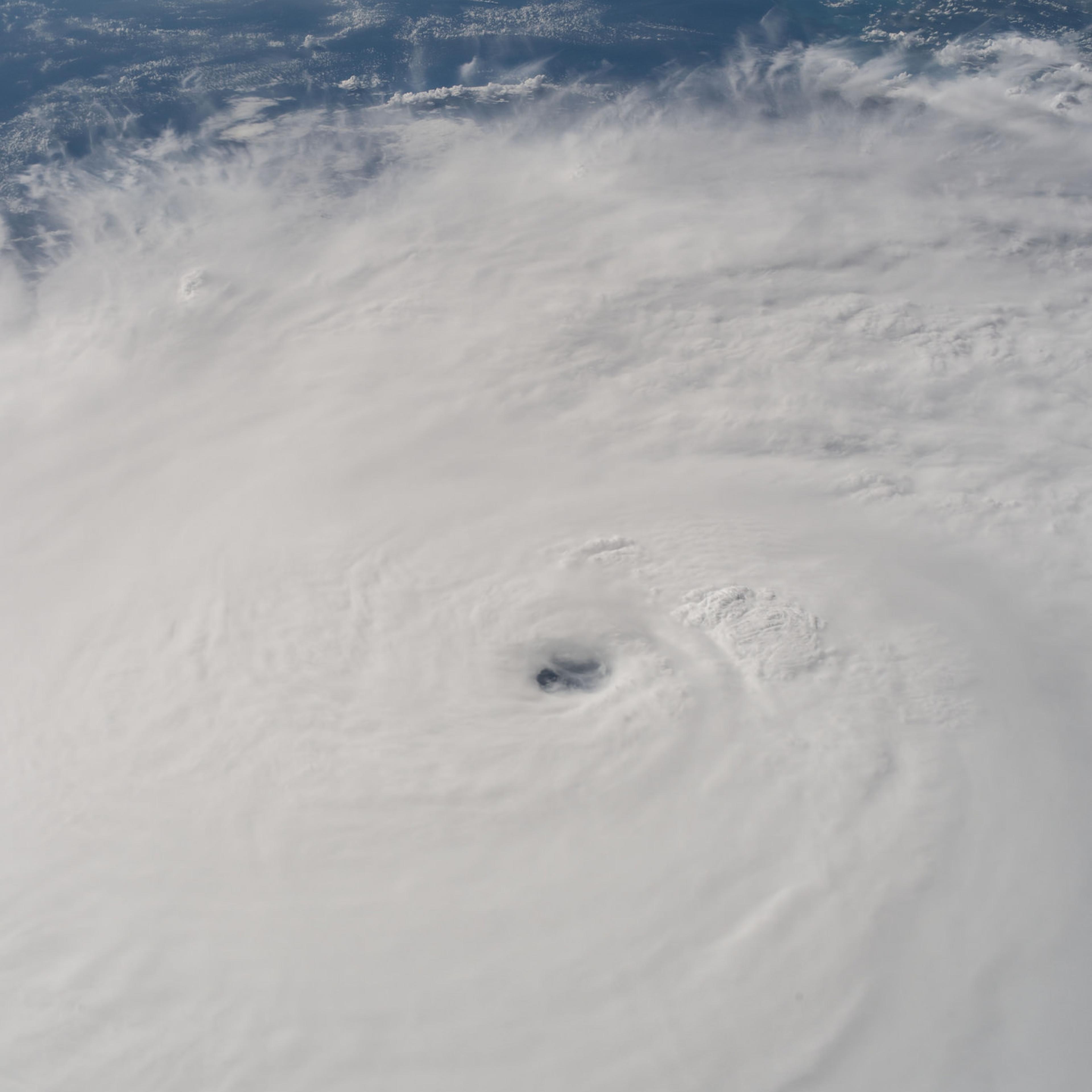 Hurricane Matthew, a huge category 4 level storm, as seen from the International Space Station, Oct. 3, 2016.