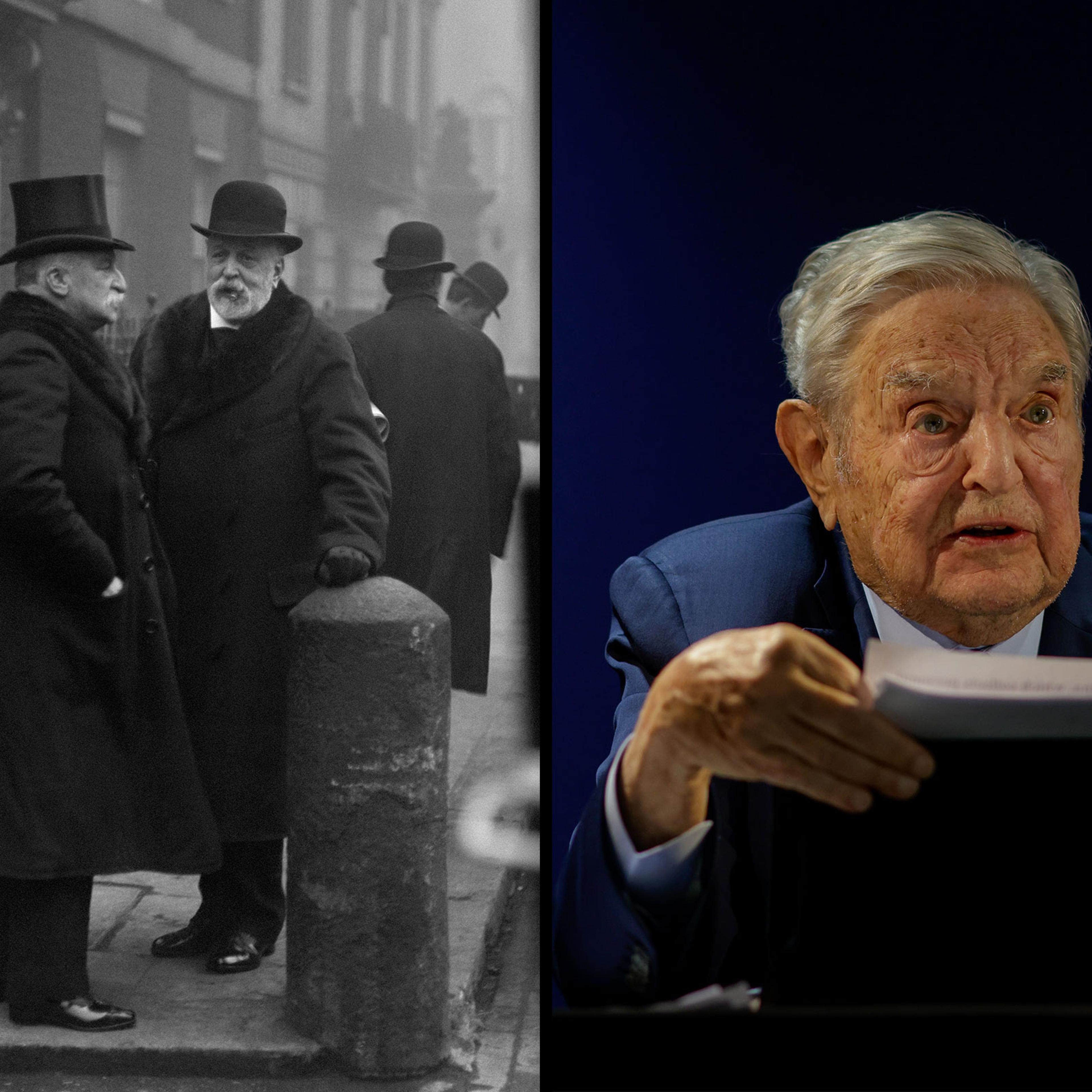 Nathan Rothschild and his brother Leopold de Rothschild ca. 1906; George Soros