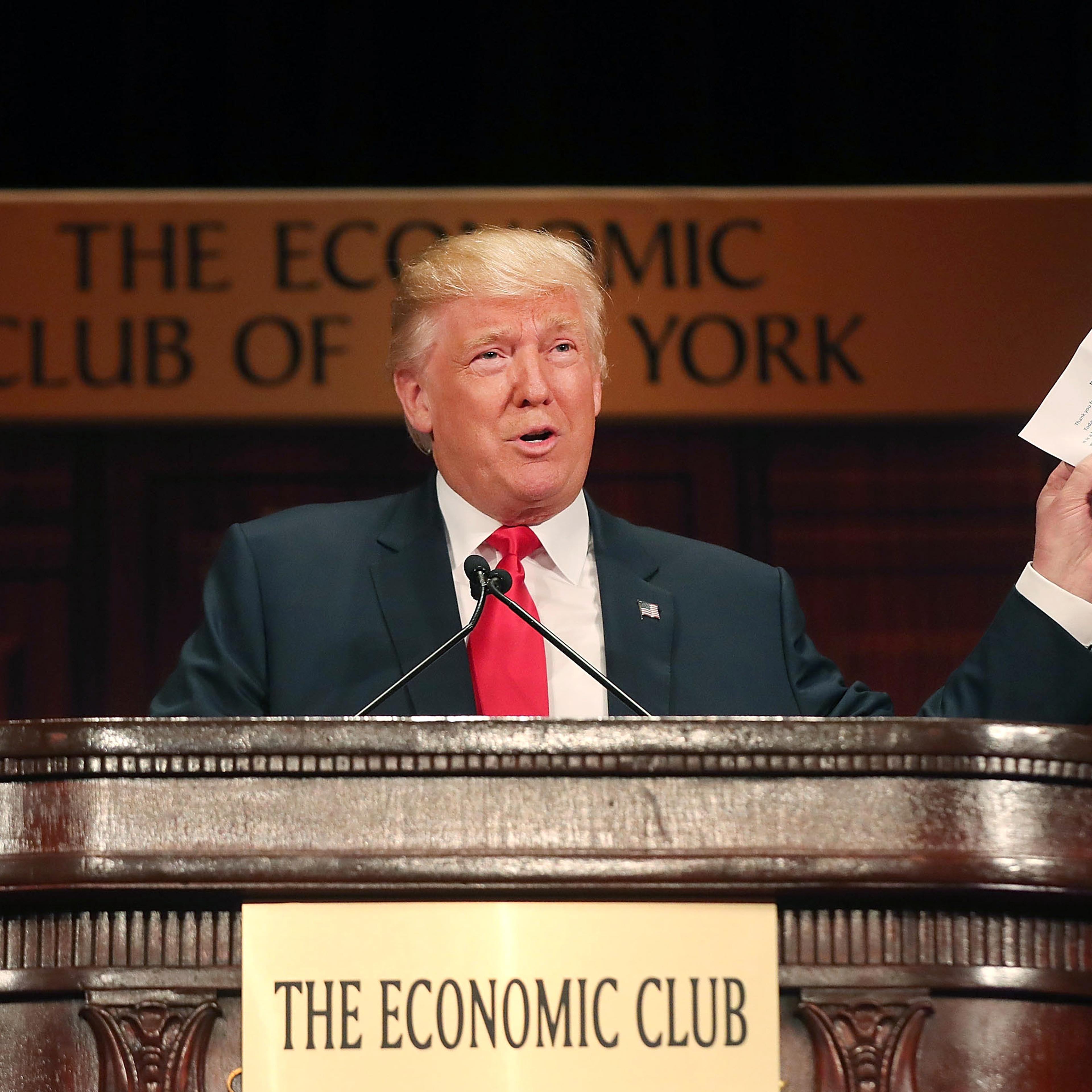 Presidential Candidate Donald Trump Speaks At The Economic Club Of New York