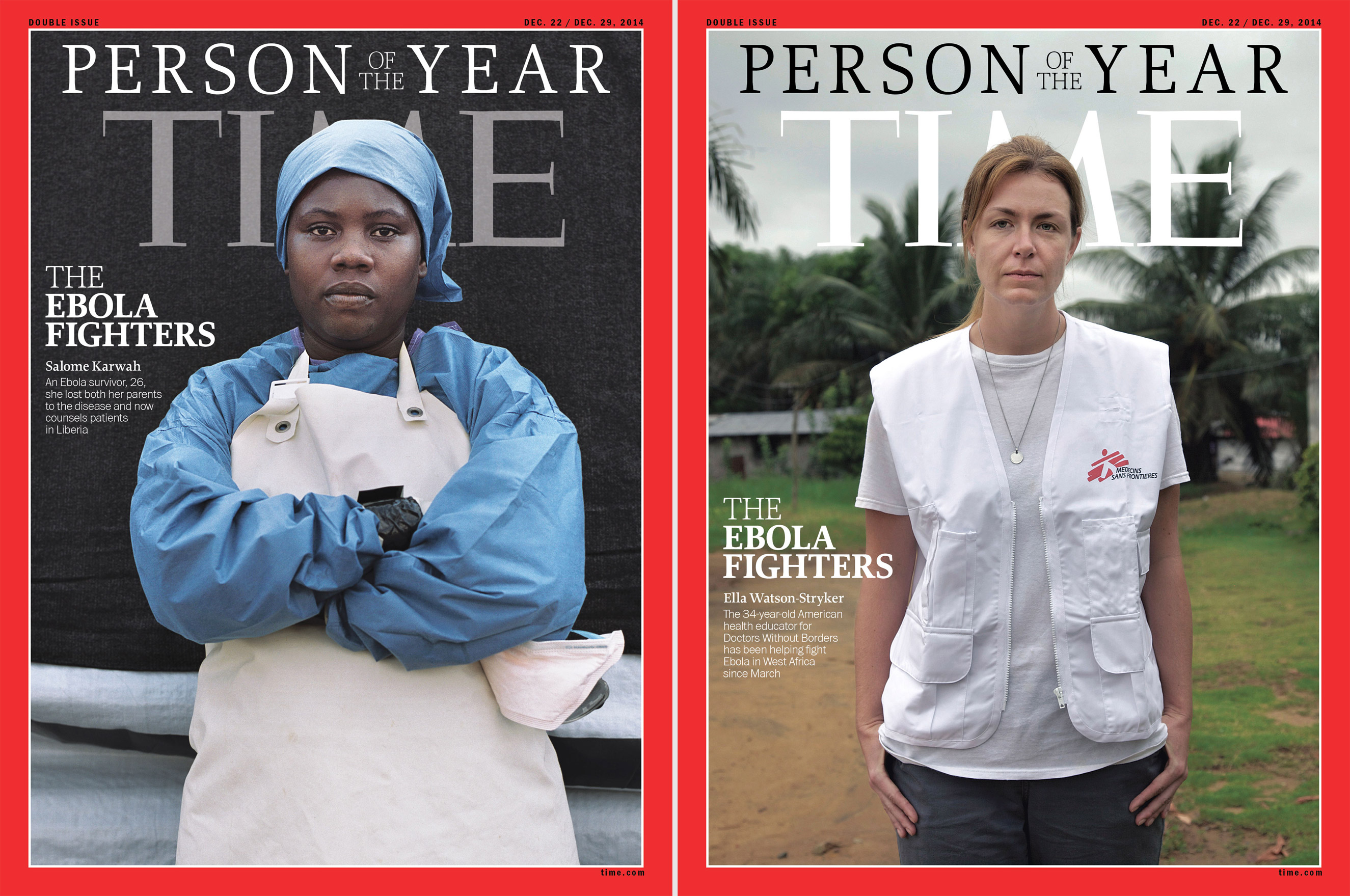 TIME person of the year 2014: The Ebola Fighters (left: Salome Karwah; right: Ella Watson-Stryker)