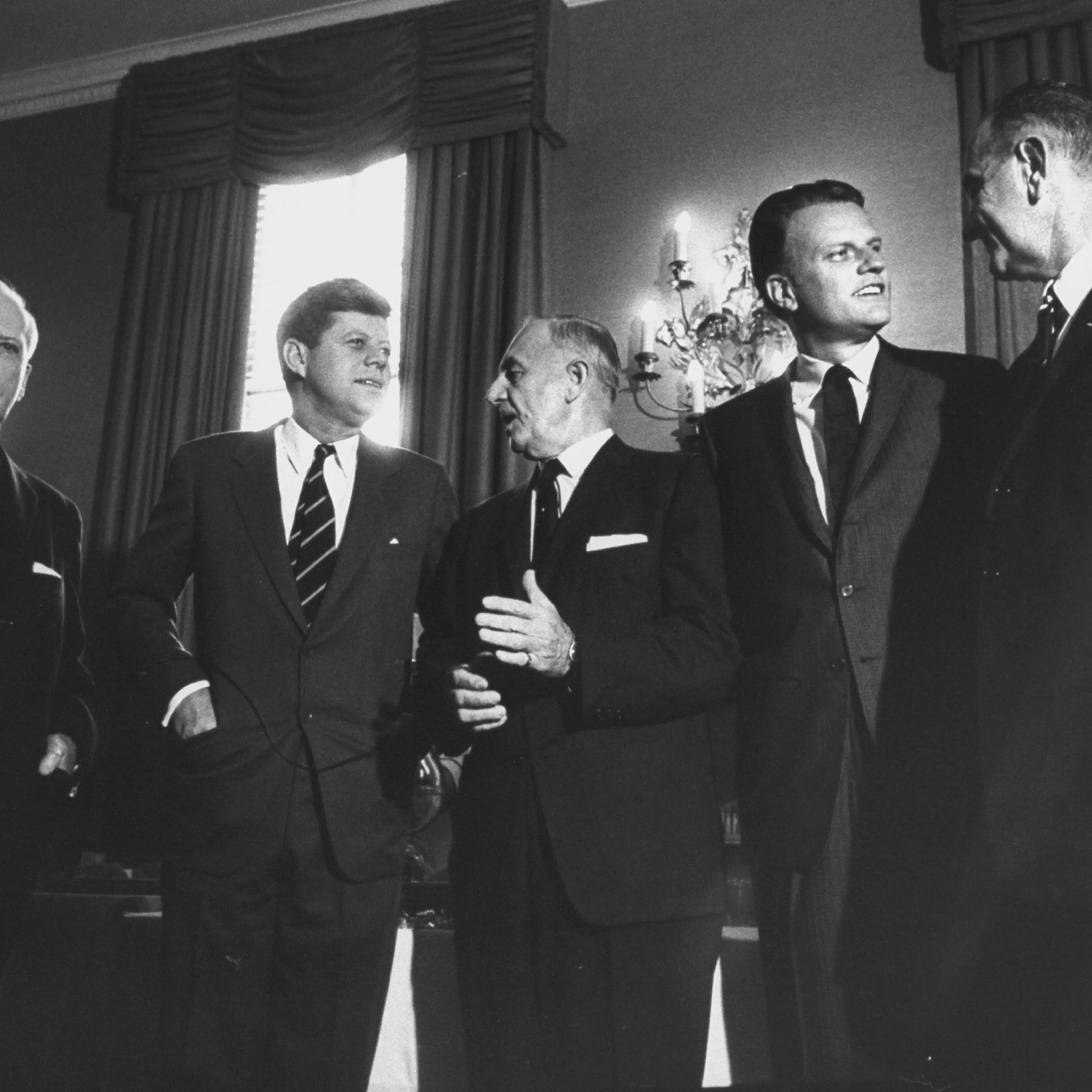 Billy Graham;Boyd Leedom;Lyndon B. Johnson;John F. Kennedy;Frank W. Carlson