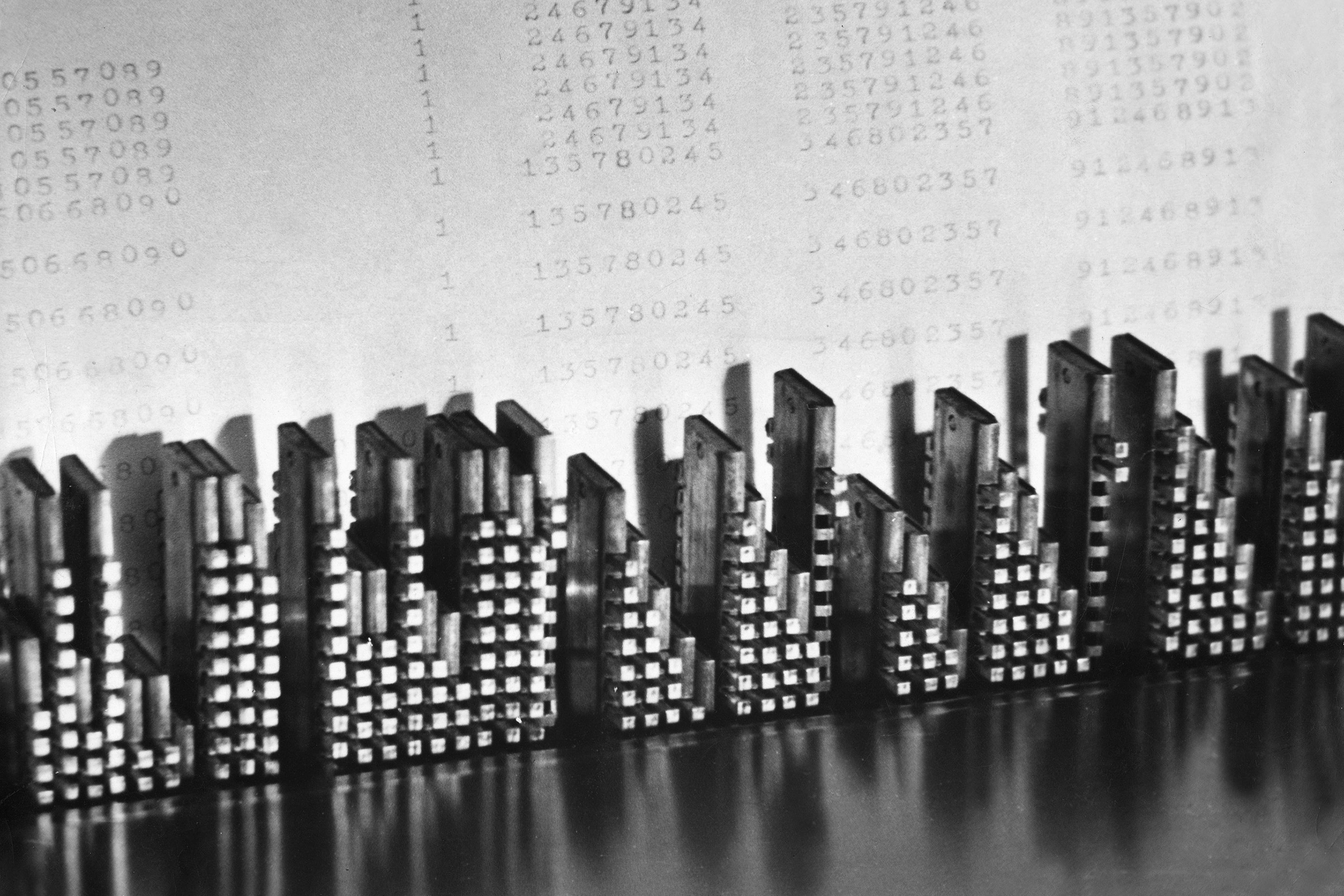 Tabulating and sorting machine, the Hollerith-System, circa 1935.