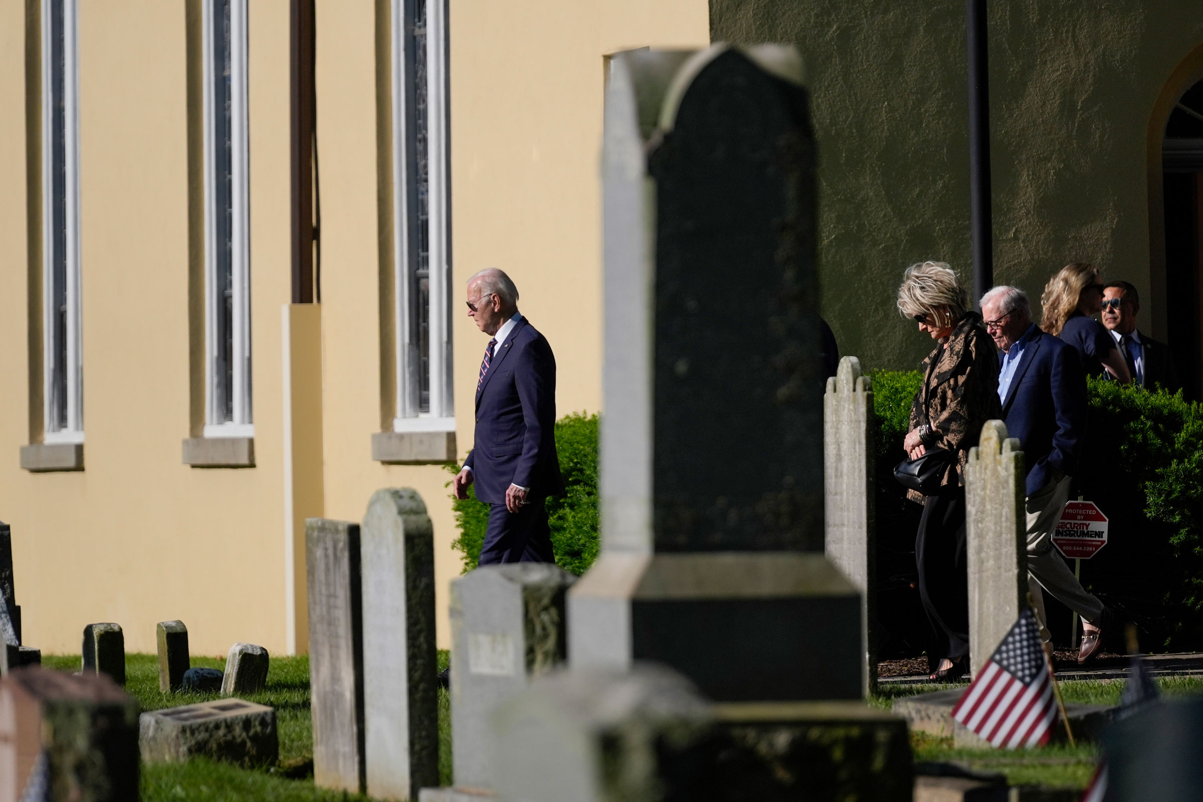 President Joe Biden walks to visit the gravesite of his late son Beau after attending a private ceremony to mark his passing at St. Joseph on the Brandywine Roman Catholic Church, in Wilmington, Del., on May 30, 2024.