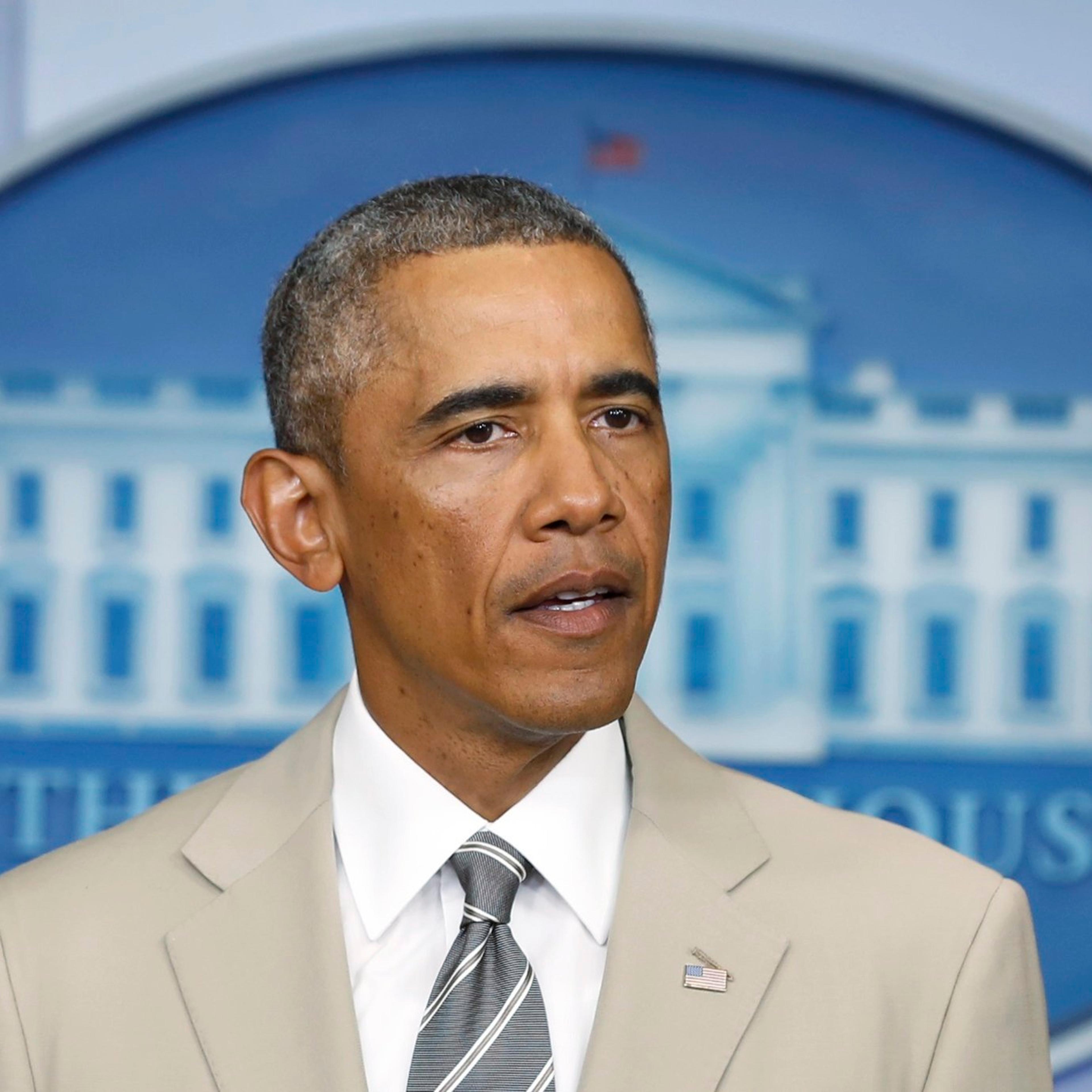 U.S. President Obama delivers a statement ahead of national security council meeting at the White House in Washington