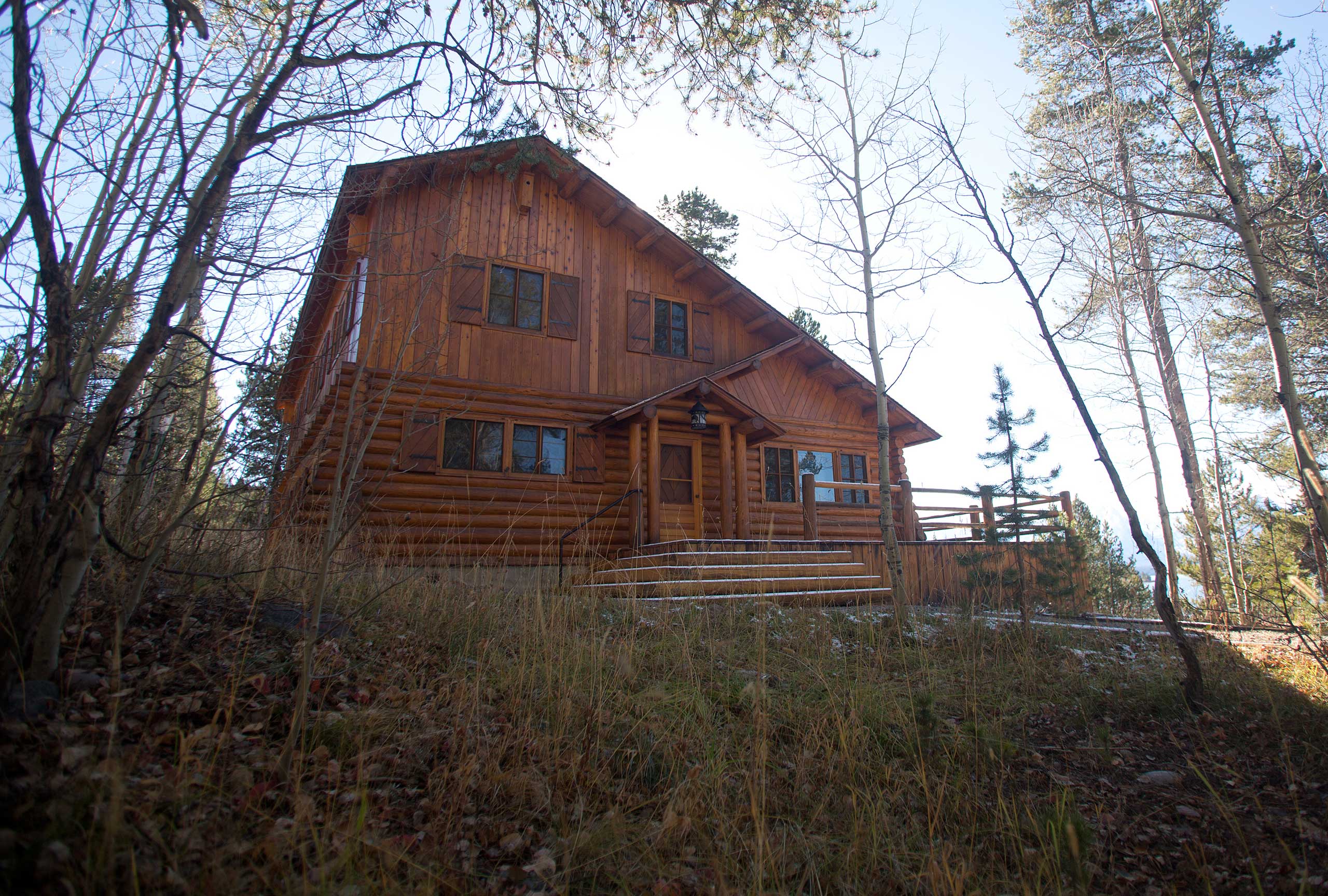 The Brinkerhoff Cabin on the shore of Jackson Lake in Grand Teton National Park outside Jackson, Wyoming, Tuesday, October 28, 2014. Photo by Jim Urquhart for Time
