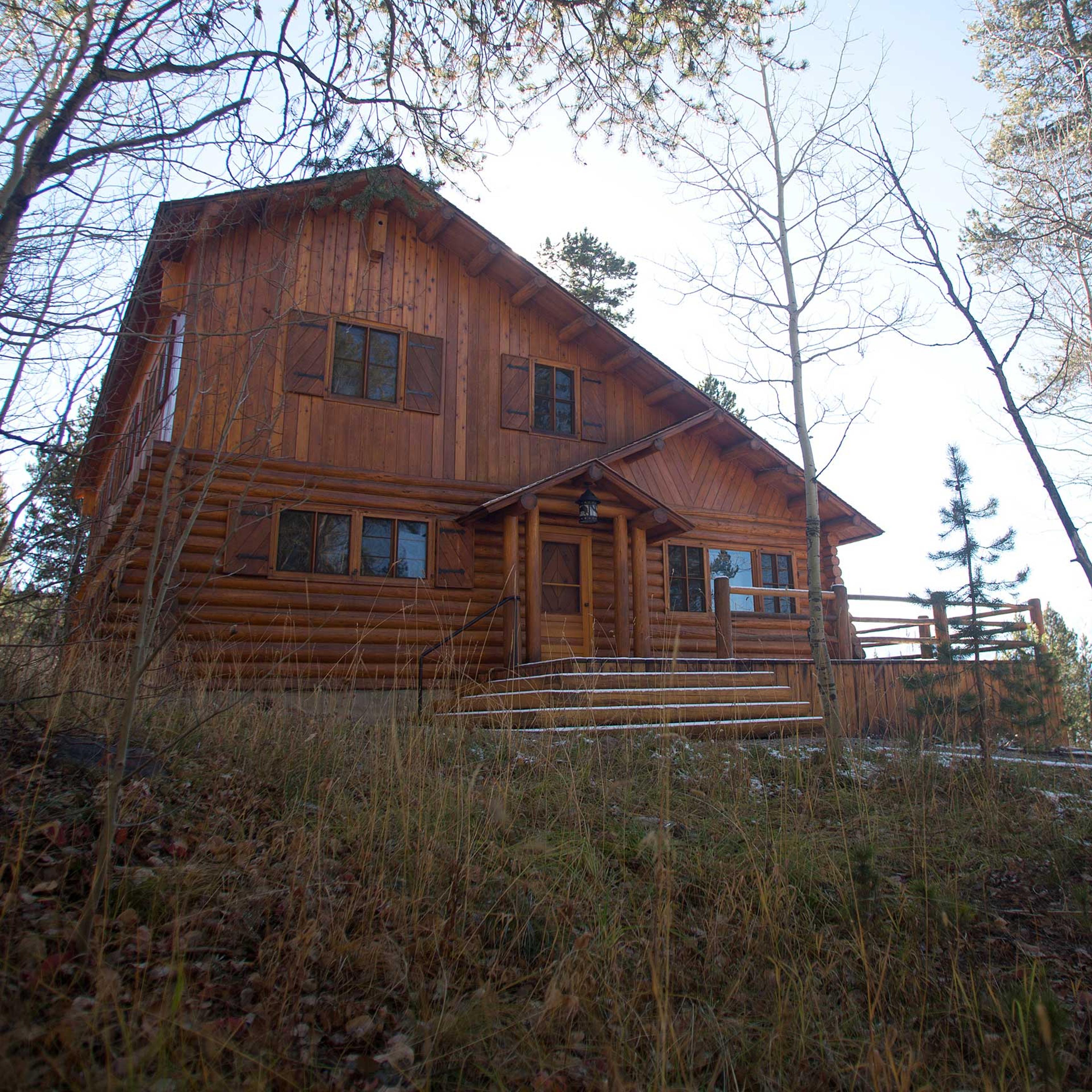 The Brinkerhoff Cabin on the shore of Jackson Lake in Grand Teton National Park outside Jackson, Wyoming, Tuesday, October 28, 2014. Photo by Jim Urquhart for Time