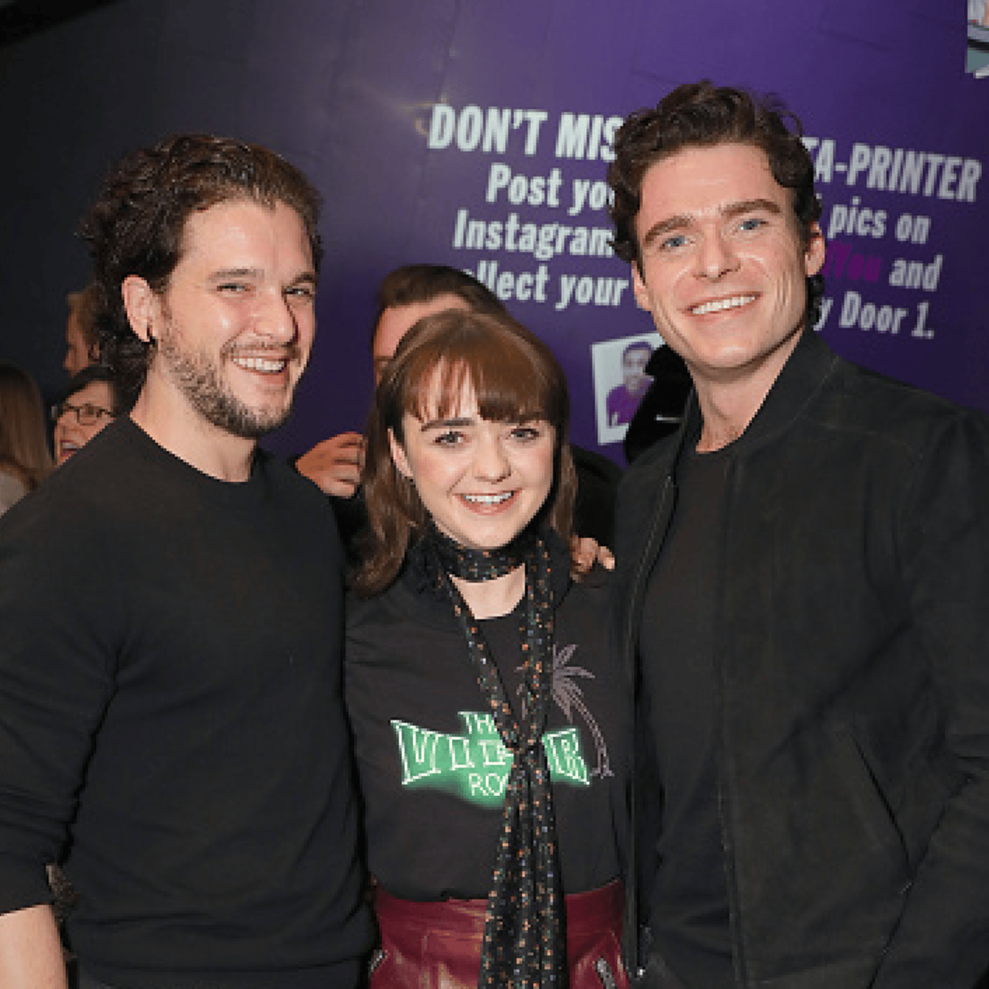 Kit Harington, Maisie Williams and Richard Madden attend the press night of 'I and You' at Hampstead Theatre at Hampstead Heath on October 25, 2018 in London, England.