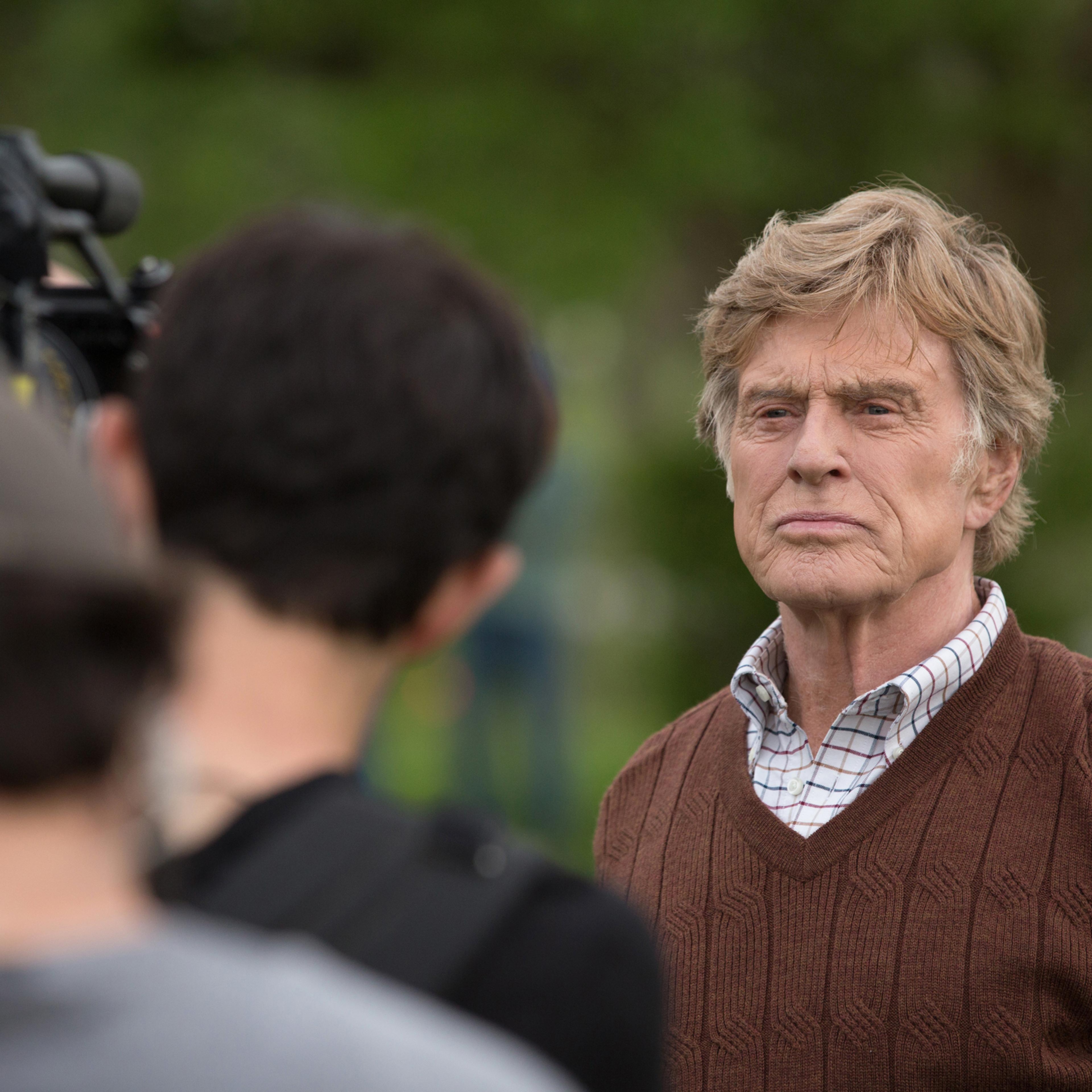 Robert Redford on the set of "The Old Man & the Gun" where he plays real-life bank robber Forrest Tucker.