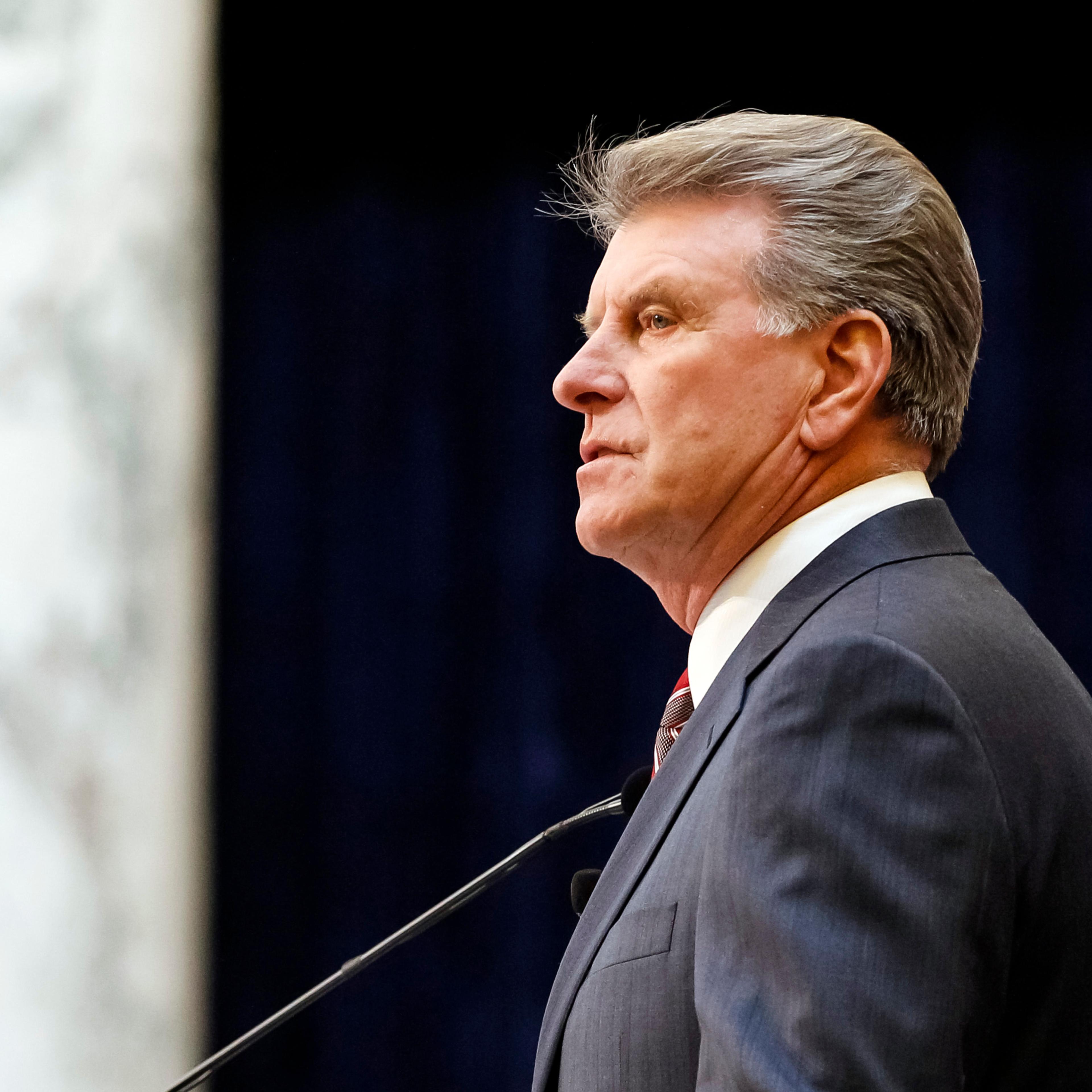Idaho Gov. C.L. "Butch" Otter delivers his State of the State address inside the house chambers at the state Capitol building on Monday, Jan. 6, 2014, in Boise, Idaho.