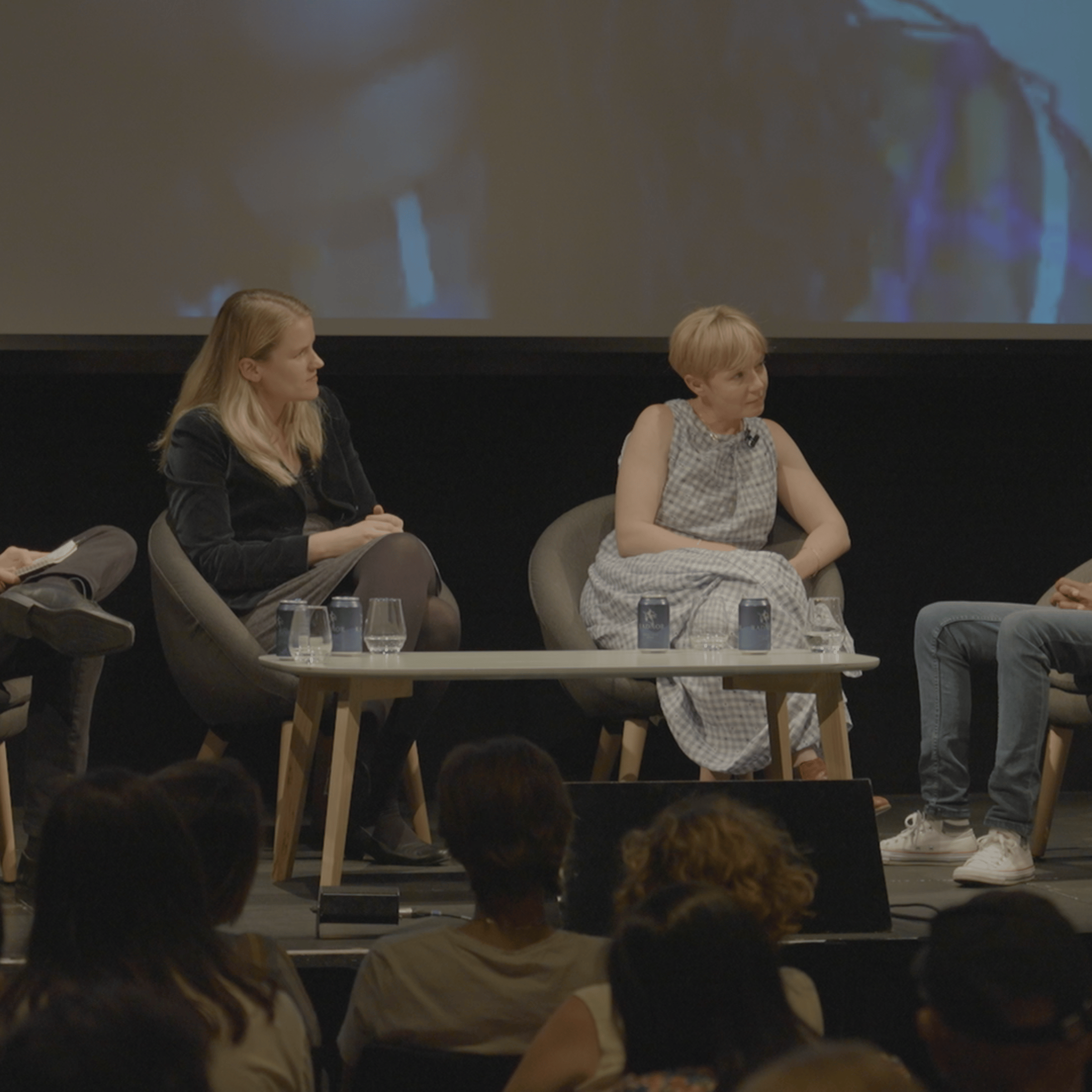 From left to right: TIME staff writer Billy Perrigo, Facebook whistleblower Frances Haugen, Foxglove Director Cori Crider, Facebook whistleblower Daniel Motaung. Mercy Mutemi, Motaung's lawyer in Kenya, also joined via video-link