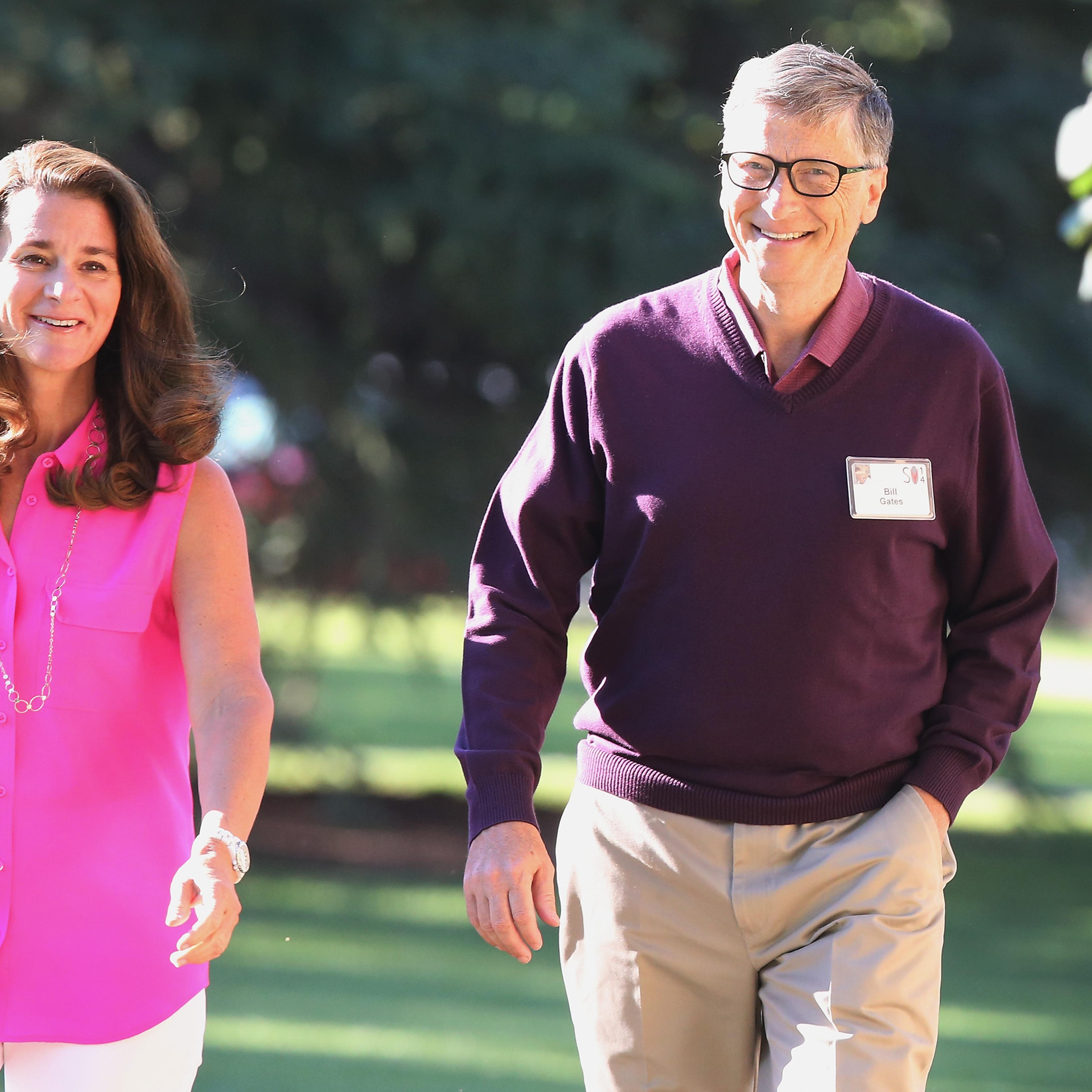 Sunny days: Melinda and Bill Gates in 2014, one year before their self-imposed deadline arrived