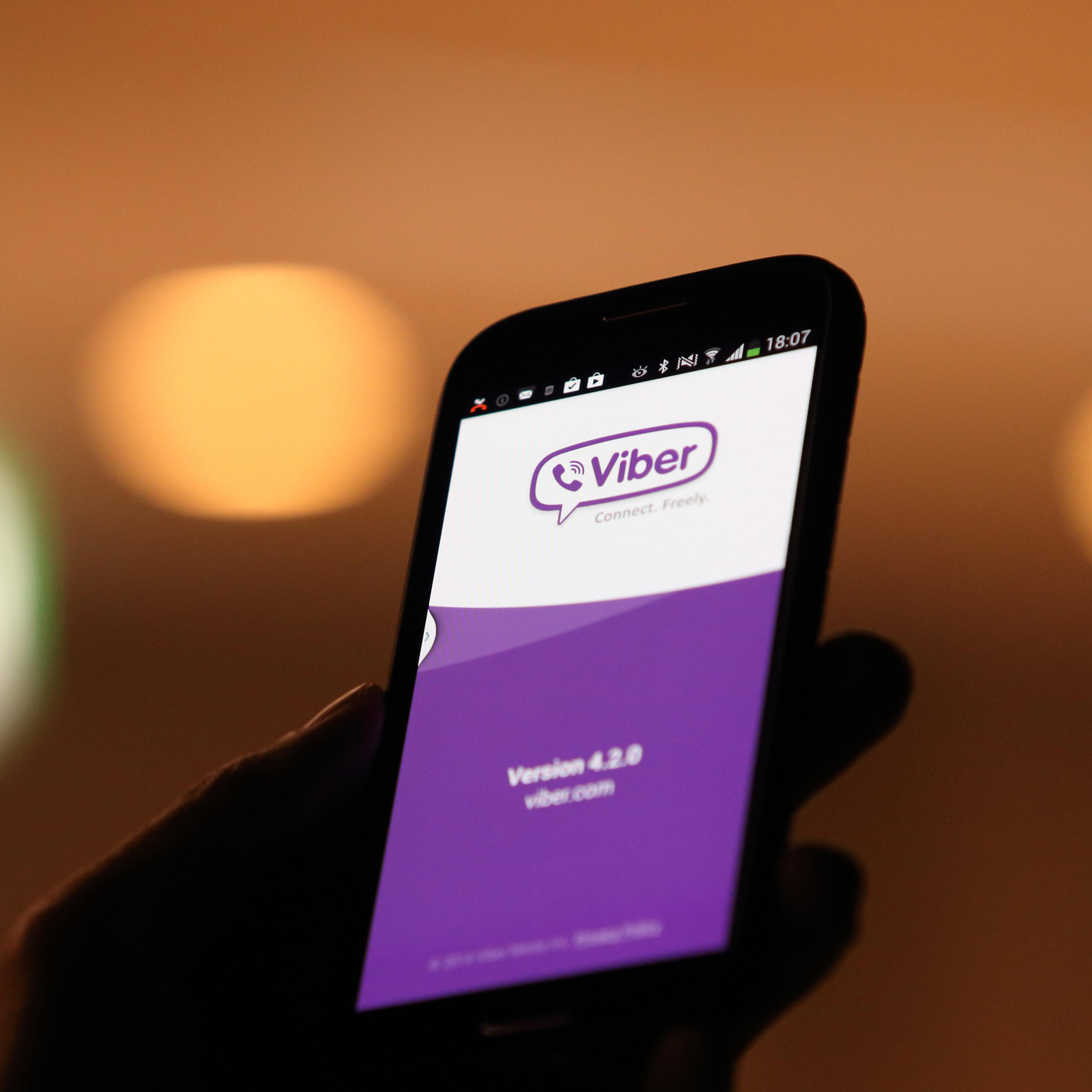 The Viber Internet messaging and calling service application is displayed on a smartphone in this arranged photograph taken in Tokyo, Japan, on Friday, Feb. 14, 2014.