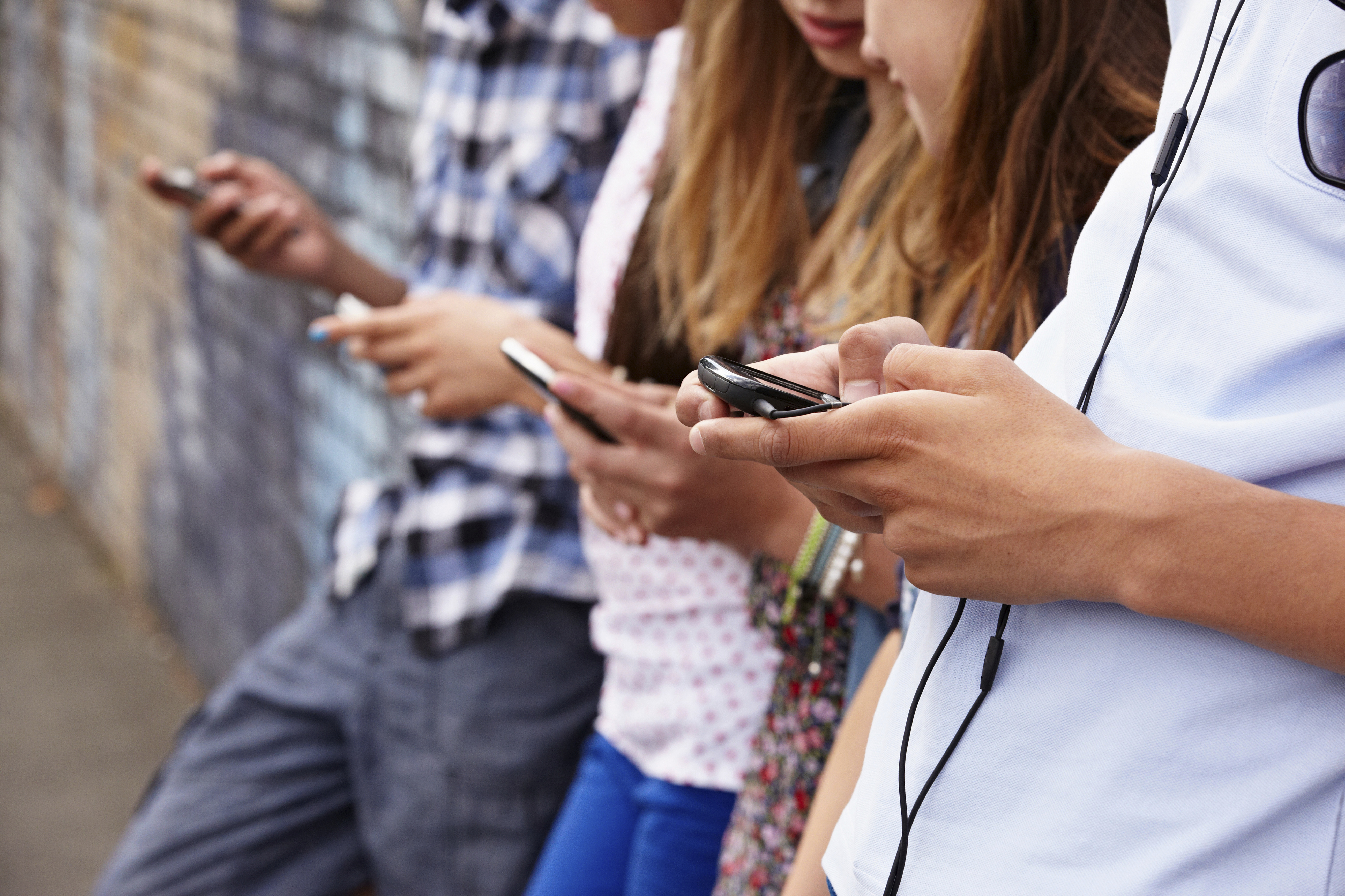 people using phones