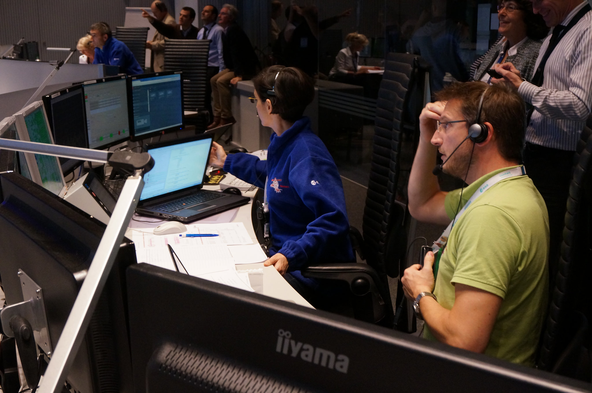 Heartache: ExoMars controllers listen for signals after the lander separates from the orbiter