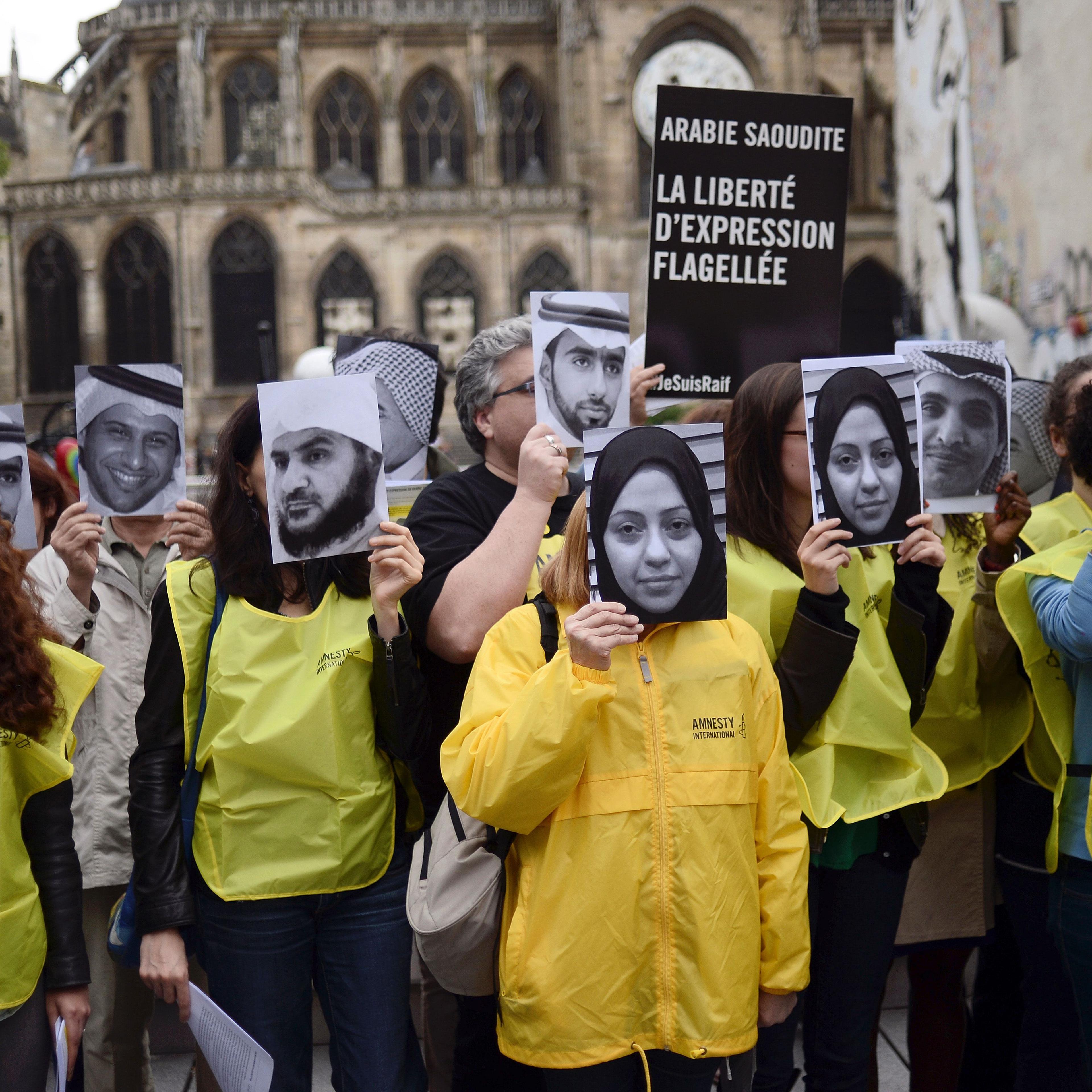 FRANCE-PROTEST-HUMAN-RIGHTS-BADAWI