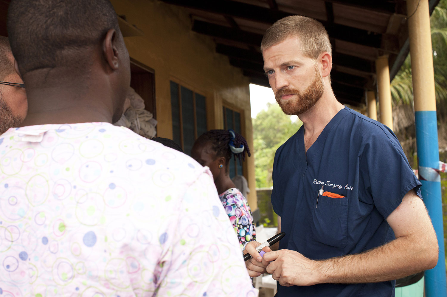 Dr. Kent Brantly seen working at an Ebola isolation ward at a mission hospital outside of Monrovia, Liberia.