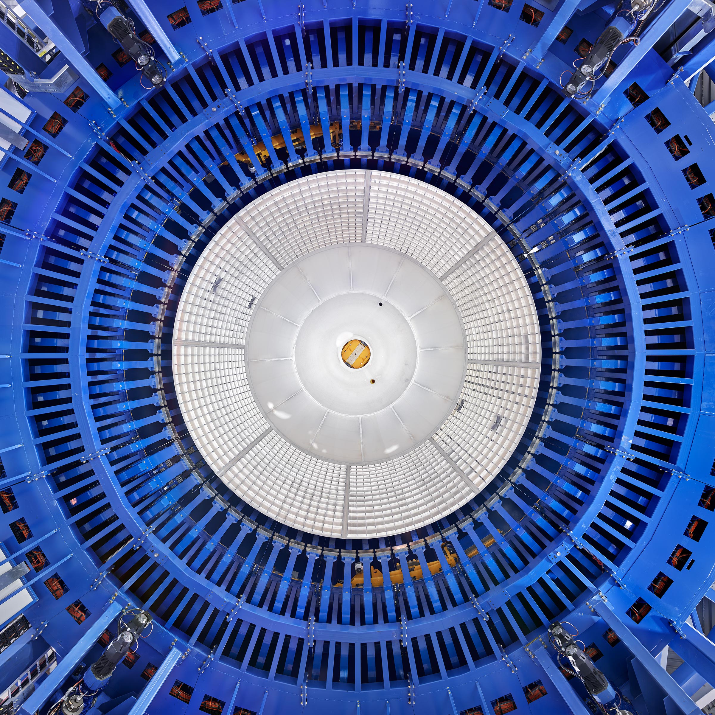 Part of a massive robotic welding tool NASA uses to make pieces of its space rockets at its Louisiana facility