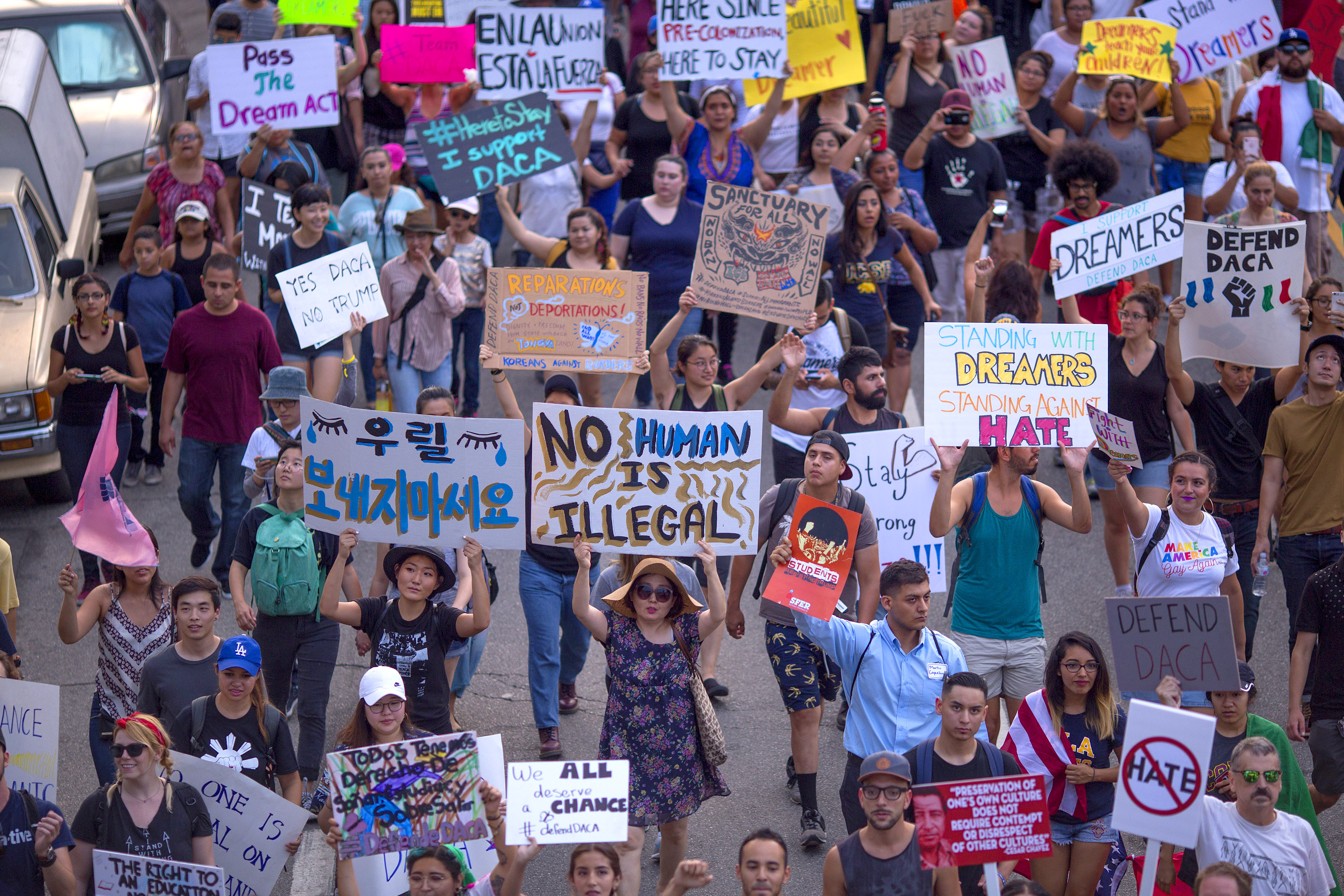 Thousands Join "Defend DACA" March In Los Angeles