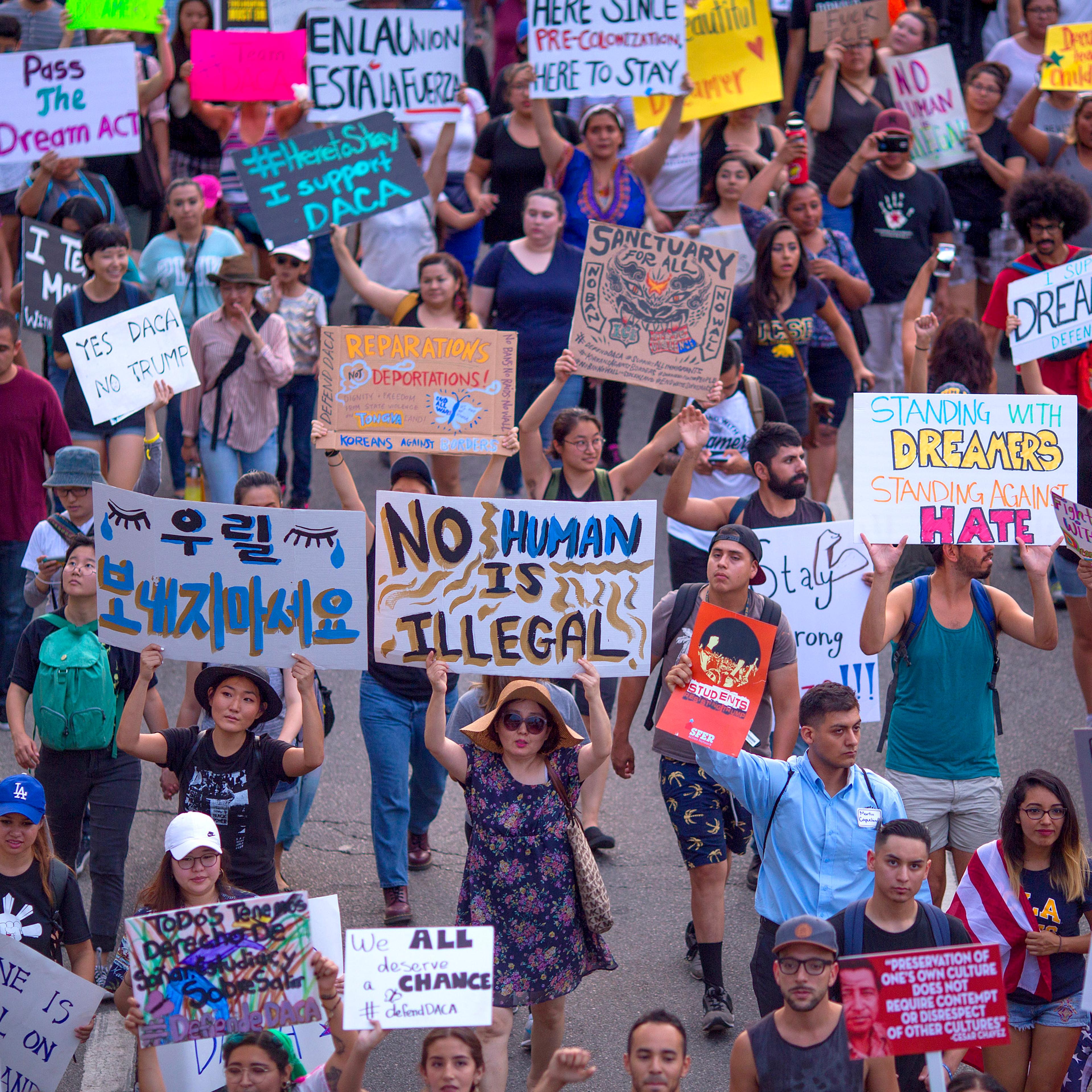 Thousands Join "Defend DACA" March In Los Angeles