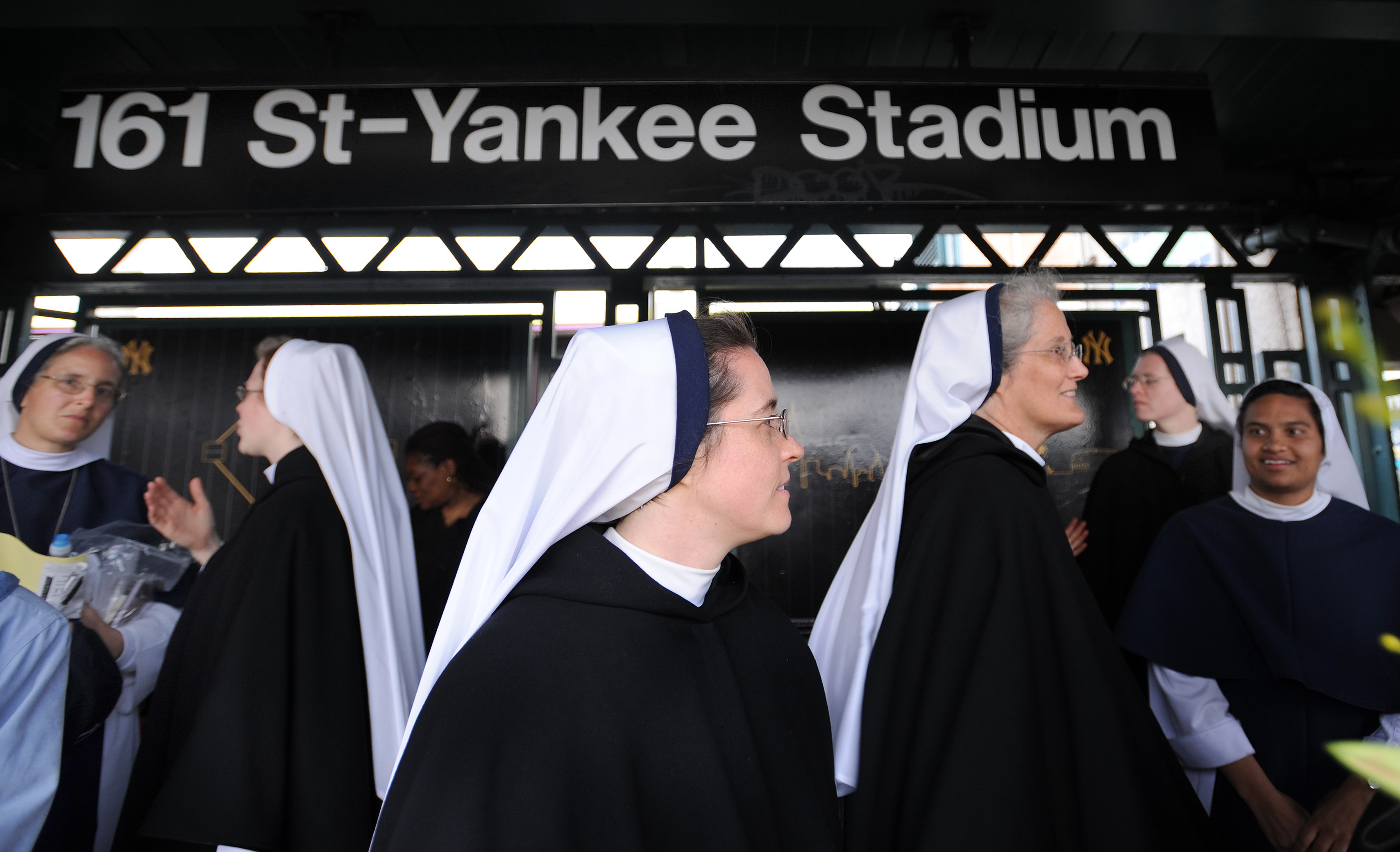 Some of the Sisters of Life nuns joined the faithful riding