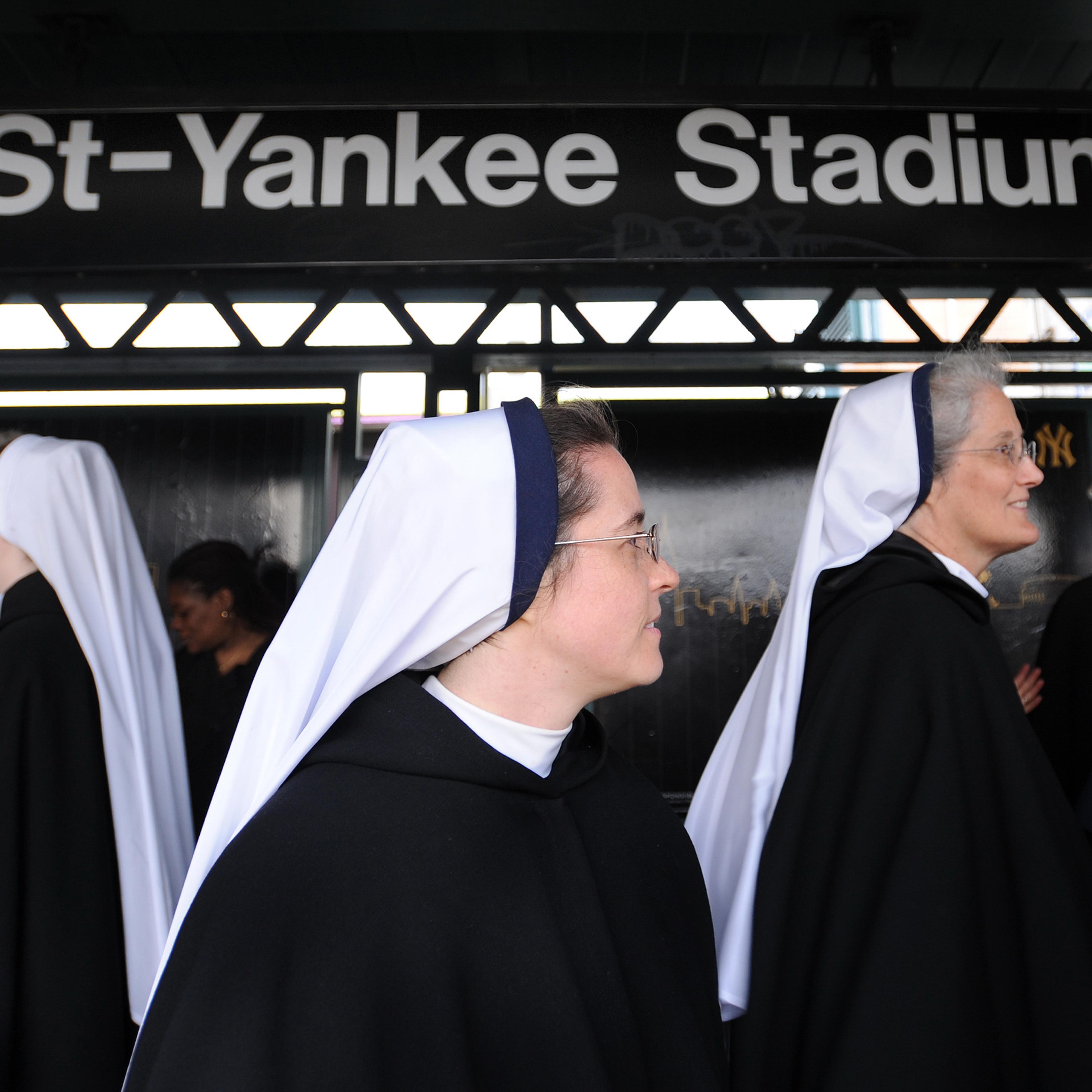 Some of the Sisters of Life nuns joined the faithful riding