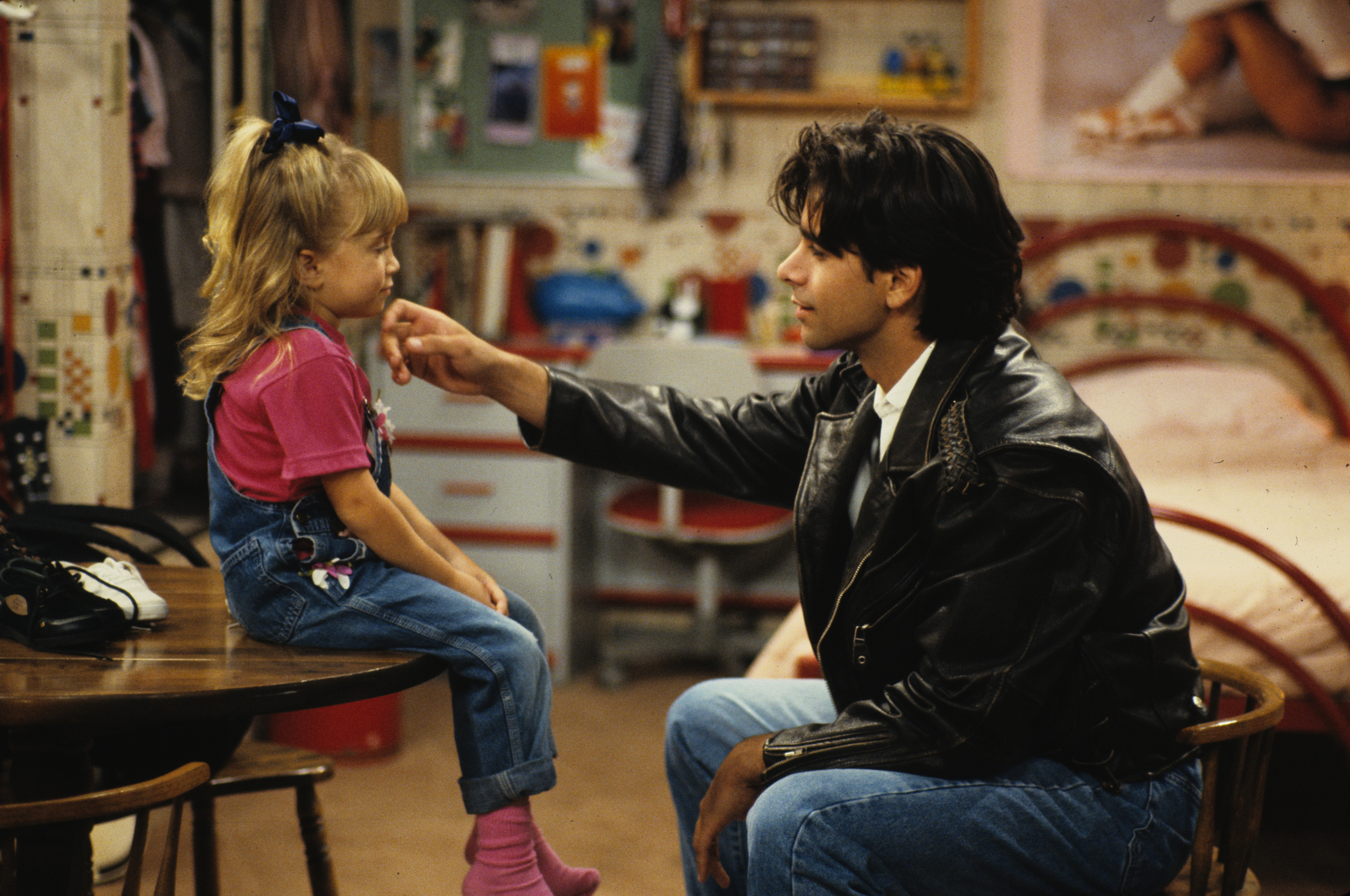 Jesse (John Stamos) had Michelle (Ashley Olsen) promise that she'd never be a quitter in episode "Educating Jesse," Season Six on Oct. 27 1992.