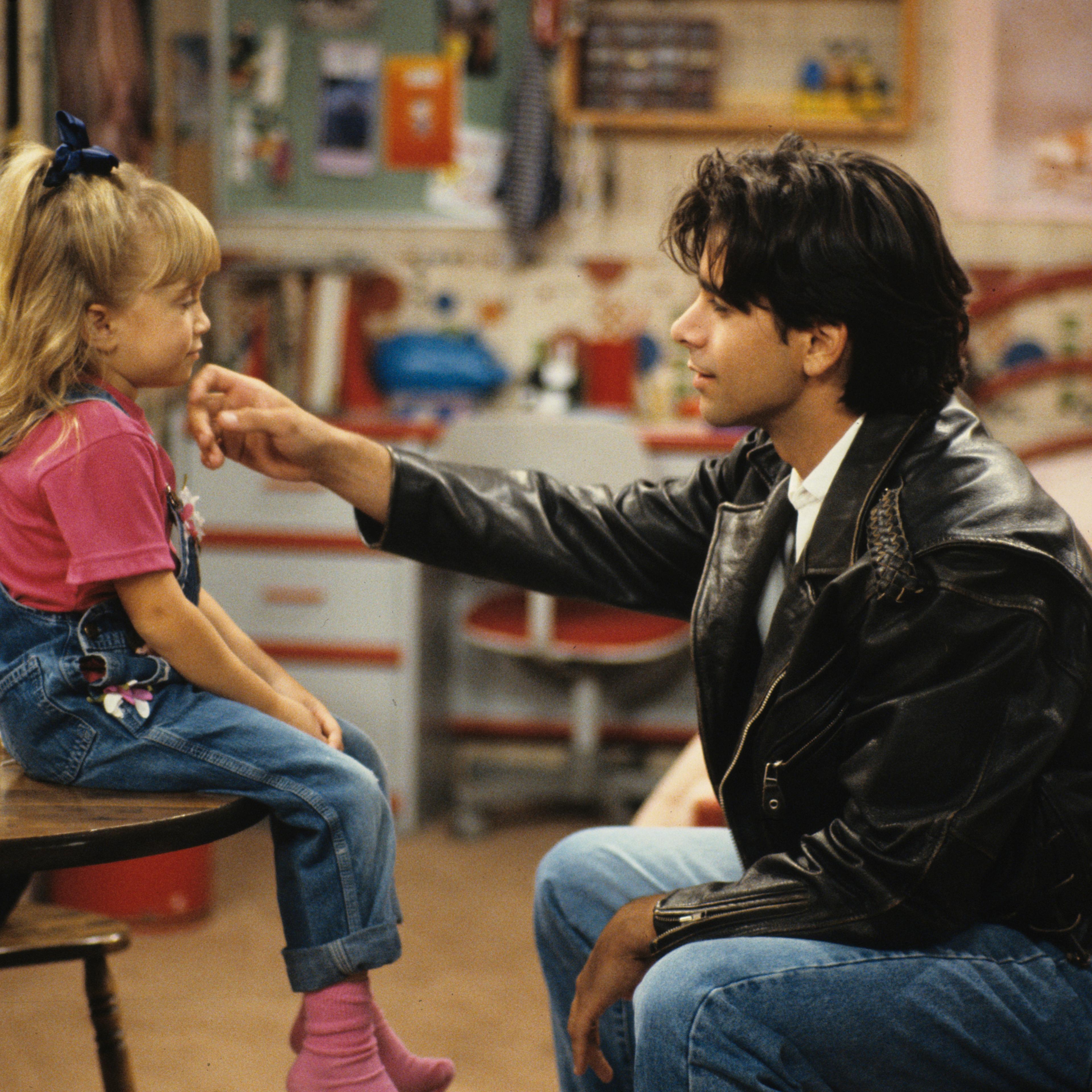 Jesse (John Stamos) had Michelle (Ashley Olsen) promise that she'd never be a quitter in episode "Educating Jesse," Season Six on Oct. 27 1992.