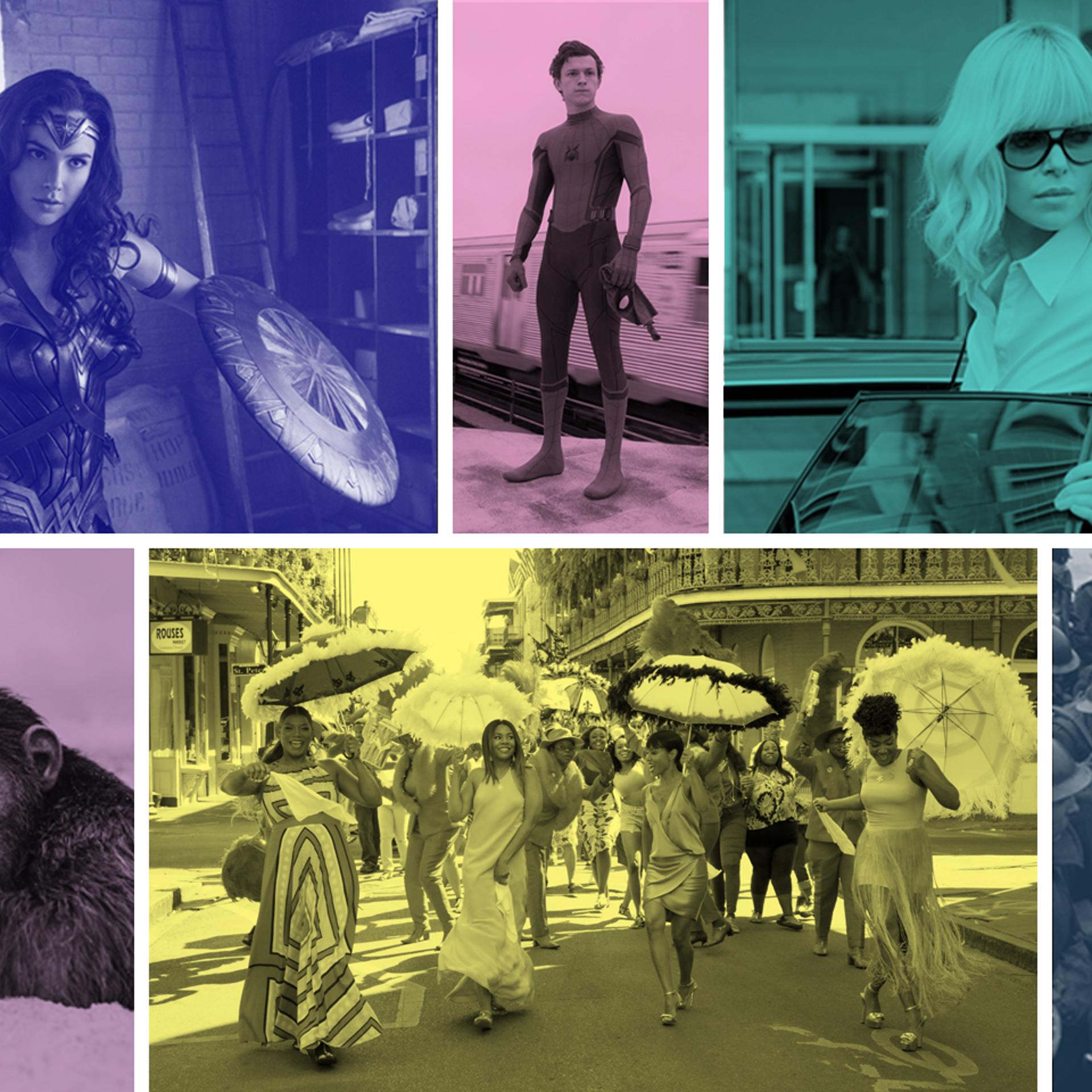 Wonder Woman, Sipder-Man, Atomic Blonde, Planet of the Apes, Girls Trip, and Dunkirk