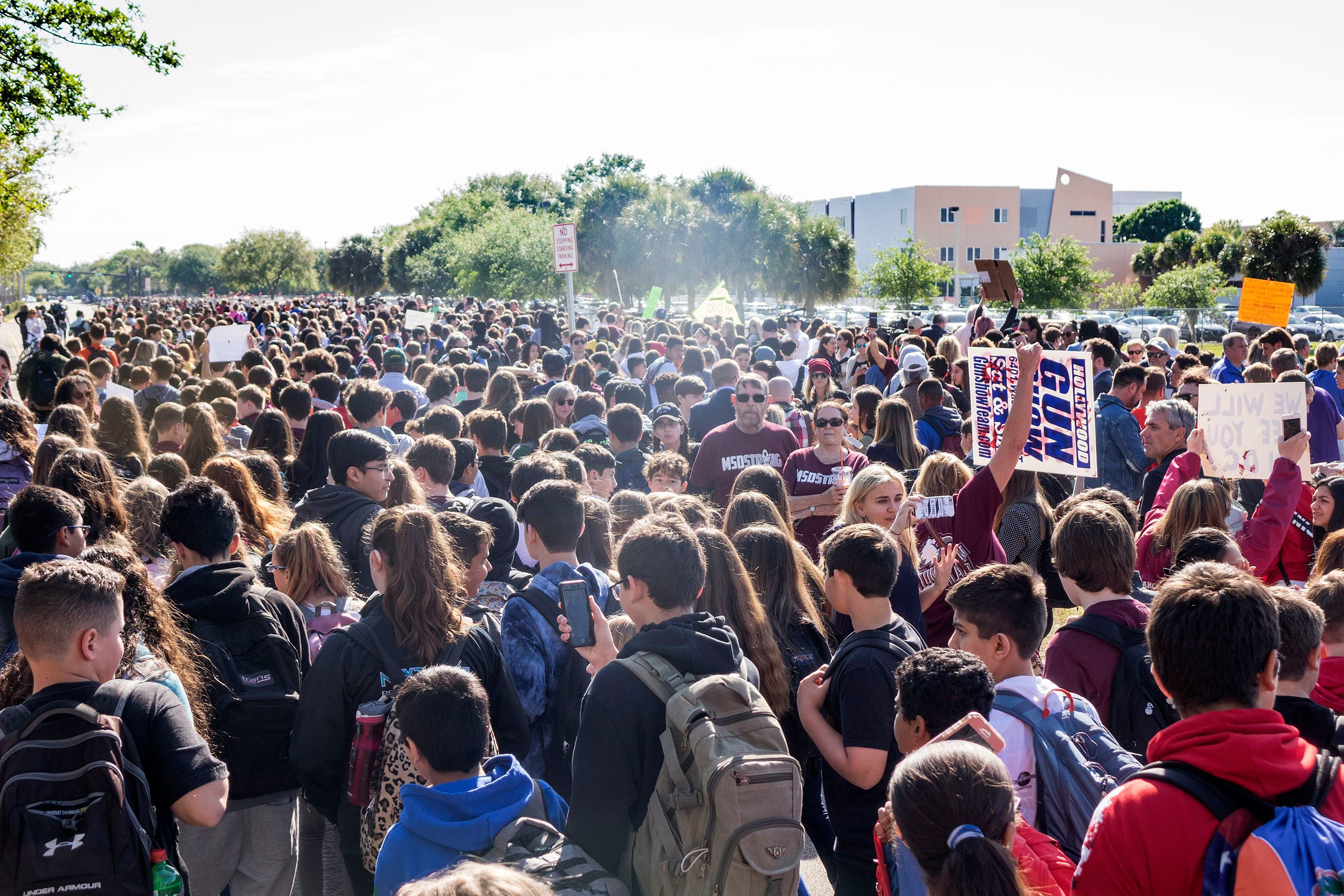 students school walkout stoneman douglas school shooting gun control Florida New York City