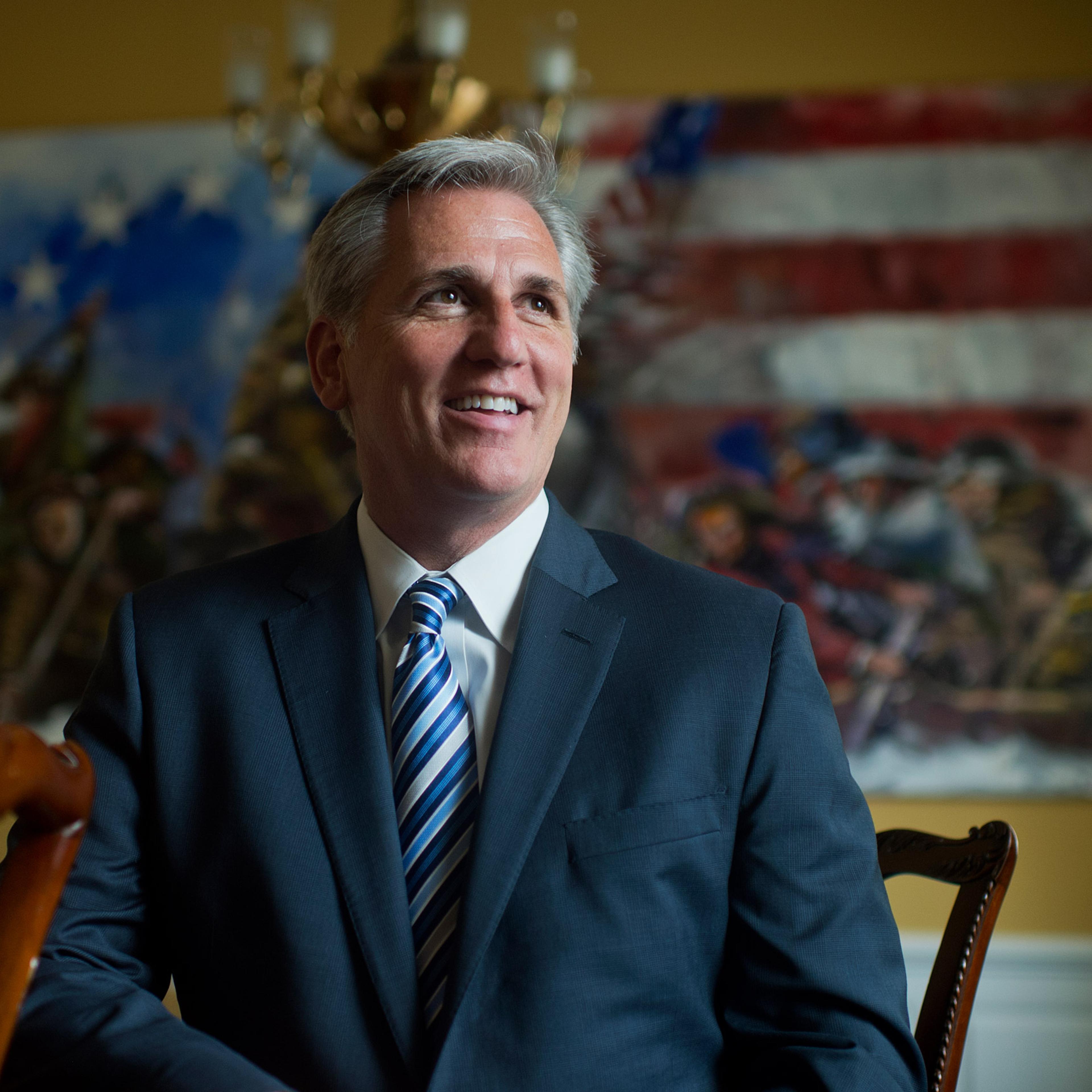 UNITED STATES - JUNE 04: House Majority Leader Kevin McCarthy, D-Calif., is photographed in his Capitol office, June 4, 2015. (Photo By Tom Williams/CQ Roll Call) (CQ Roll Call via AP Images)