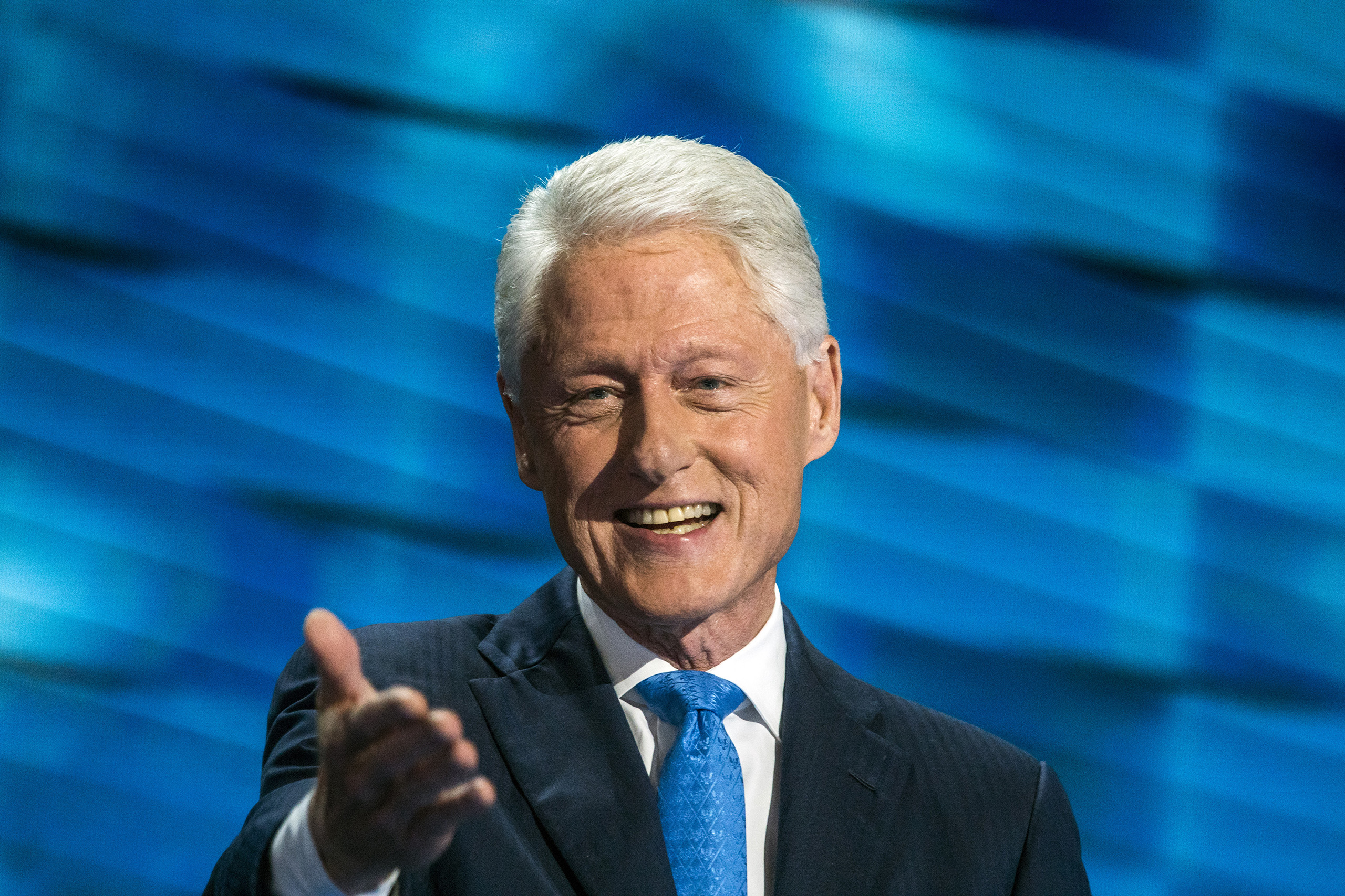 clinton in blue dress and red shoes In case you missed it: Here's the story behind that bizarre painting of  Bill Clinton in a blue dress seen in Jeffrey Epstein's home: