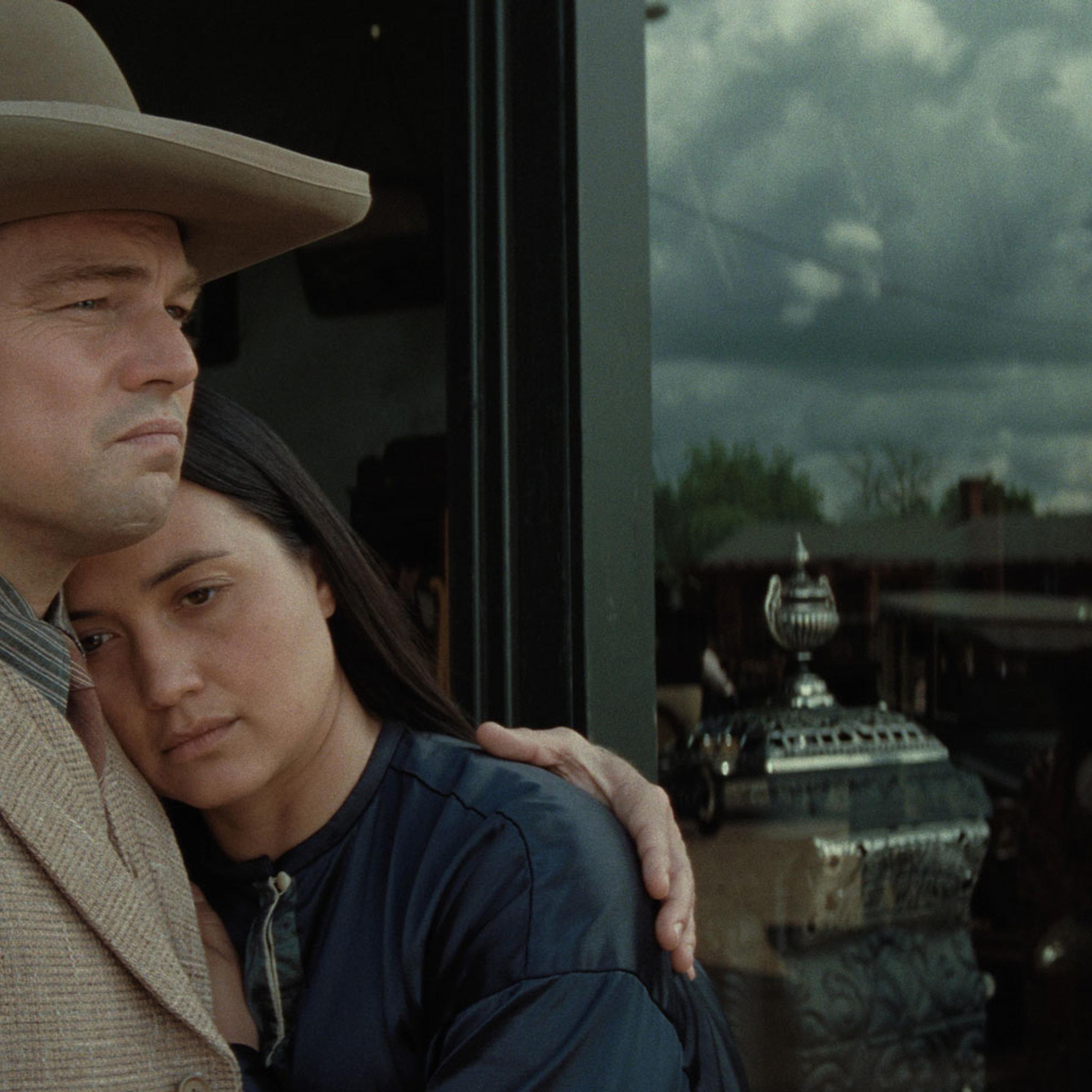Leonardo DiCaprio and Lily Gladstone in “Killers of the Flower Moon”