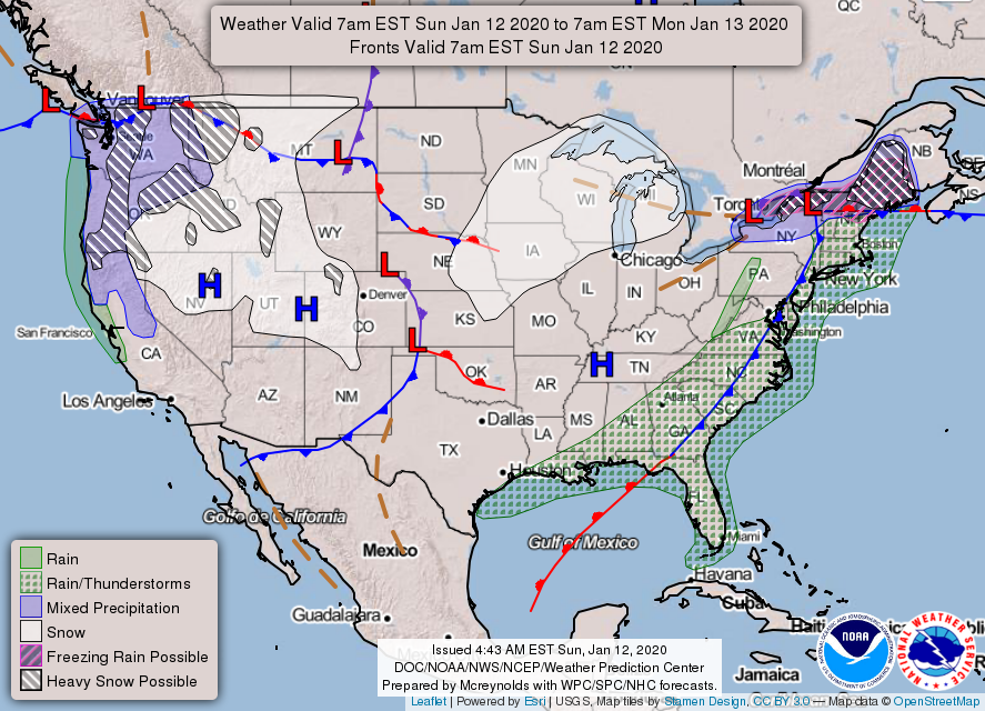 11 Dead as U.S. Faces Winter Storms, Record Temperatures