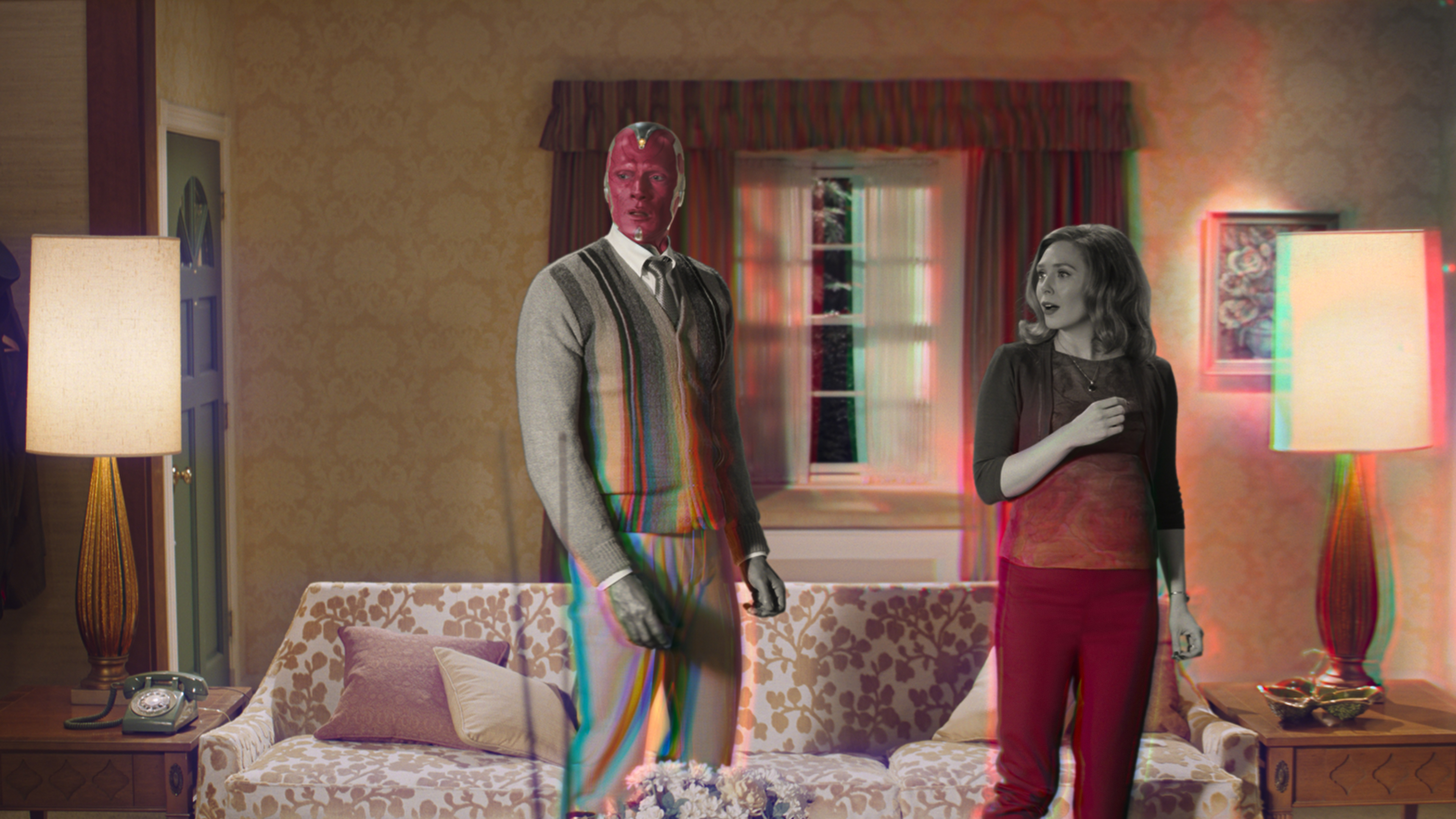 Paul Bettany and Elizabeth Olsen in <i>WandaVision</i>